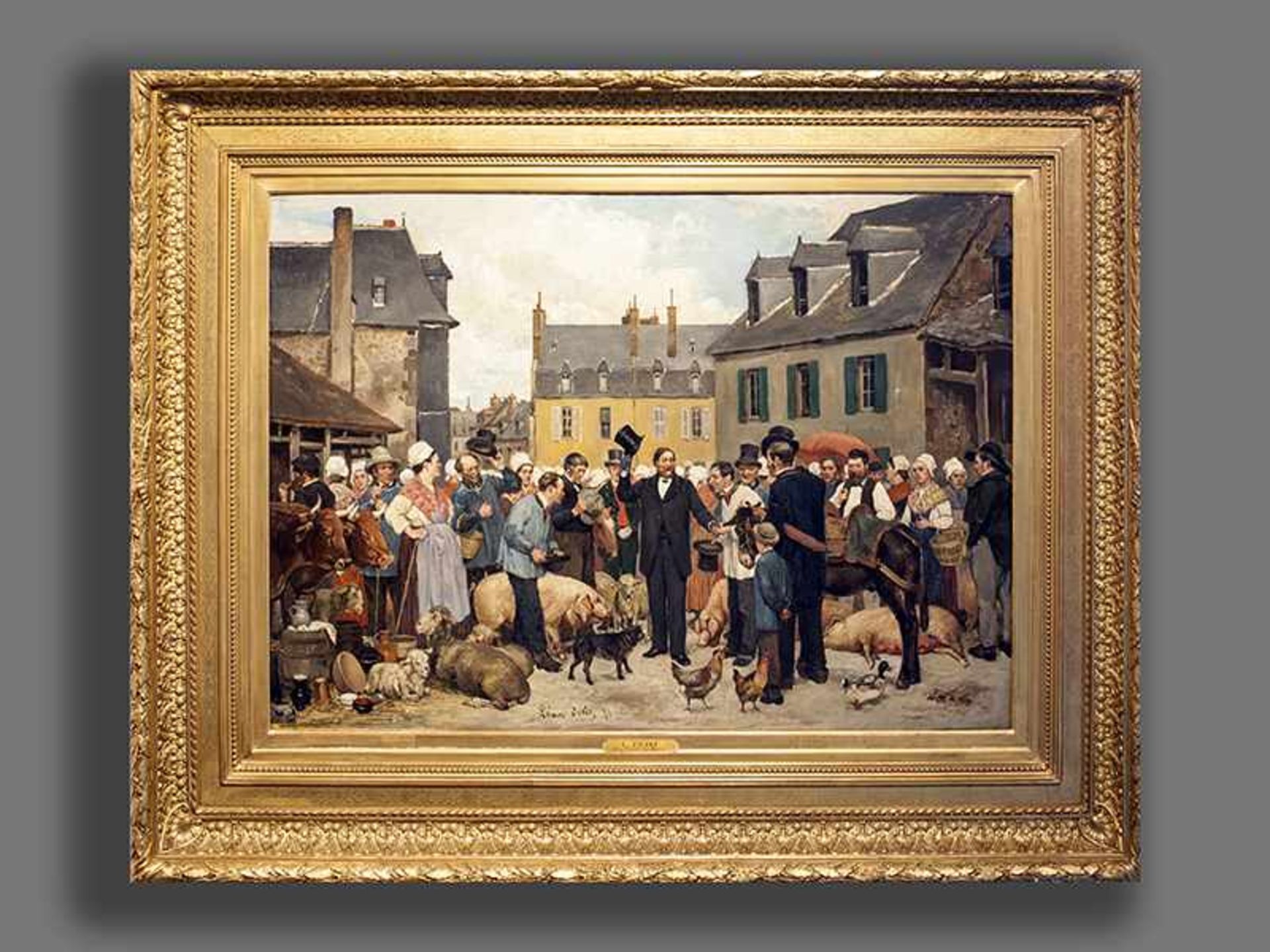 Petit, Léonce1839 Taden (Cotes-d'Armor) - 1884 Paris Der Besuch des Präfekten Öl auf Leinwand. 70 - Bild 2 aus 4