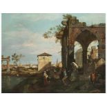 Giovanni Antonio Canal, genannt "Canaletto""~, 1697 "" 1768 Venedig RUINENCAPRICCIO MIT RÖMISCH-