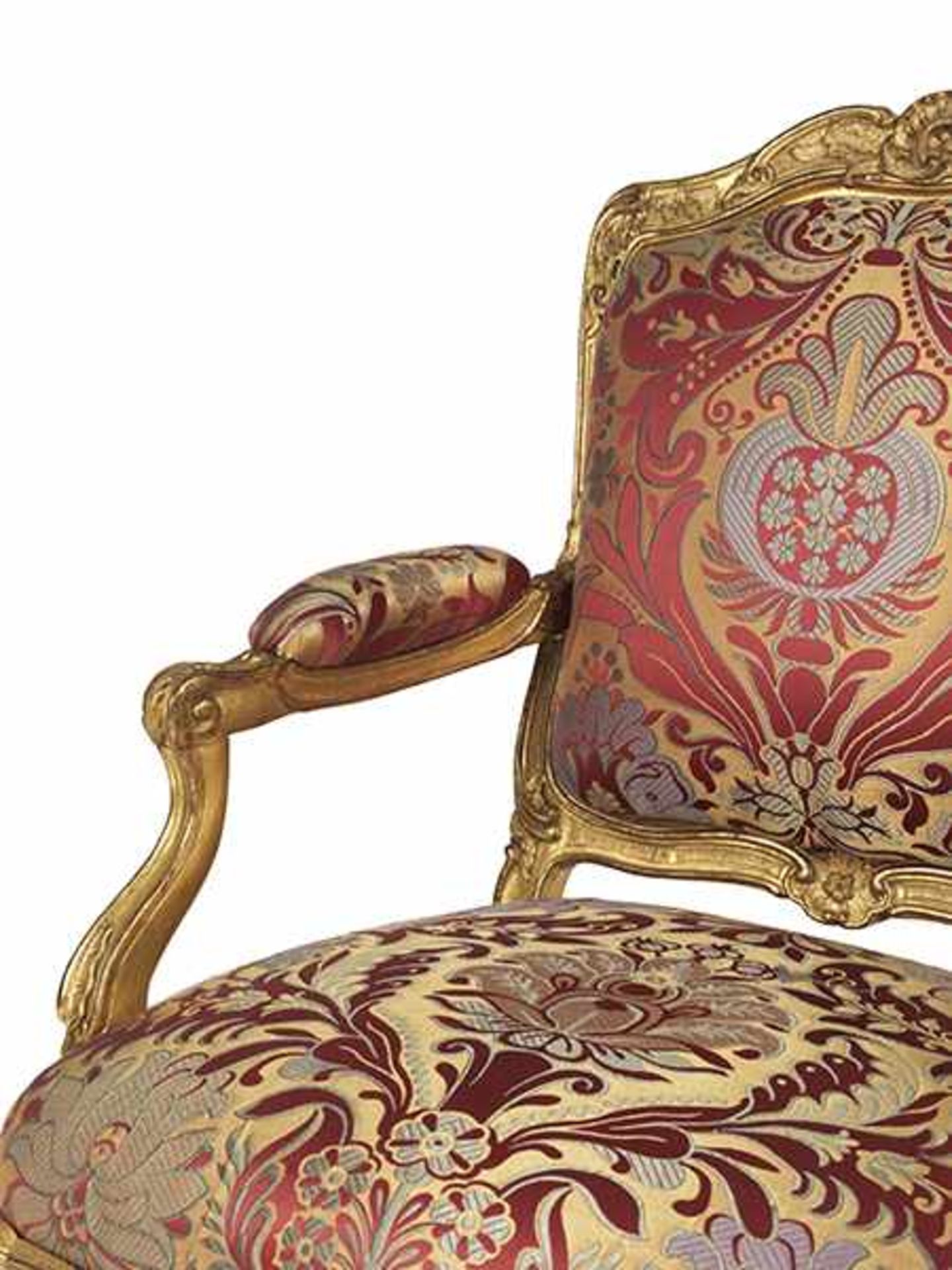 Paar Louis XV-Fauteuils à la reine Lehnhöhe: 99 cm. Breite: 96 cm. Tiefe: 76 cm. Louis Cresson (1706 - Bild 10 aus 13