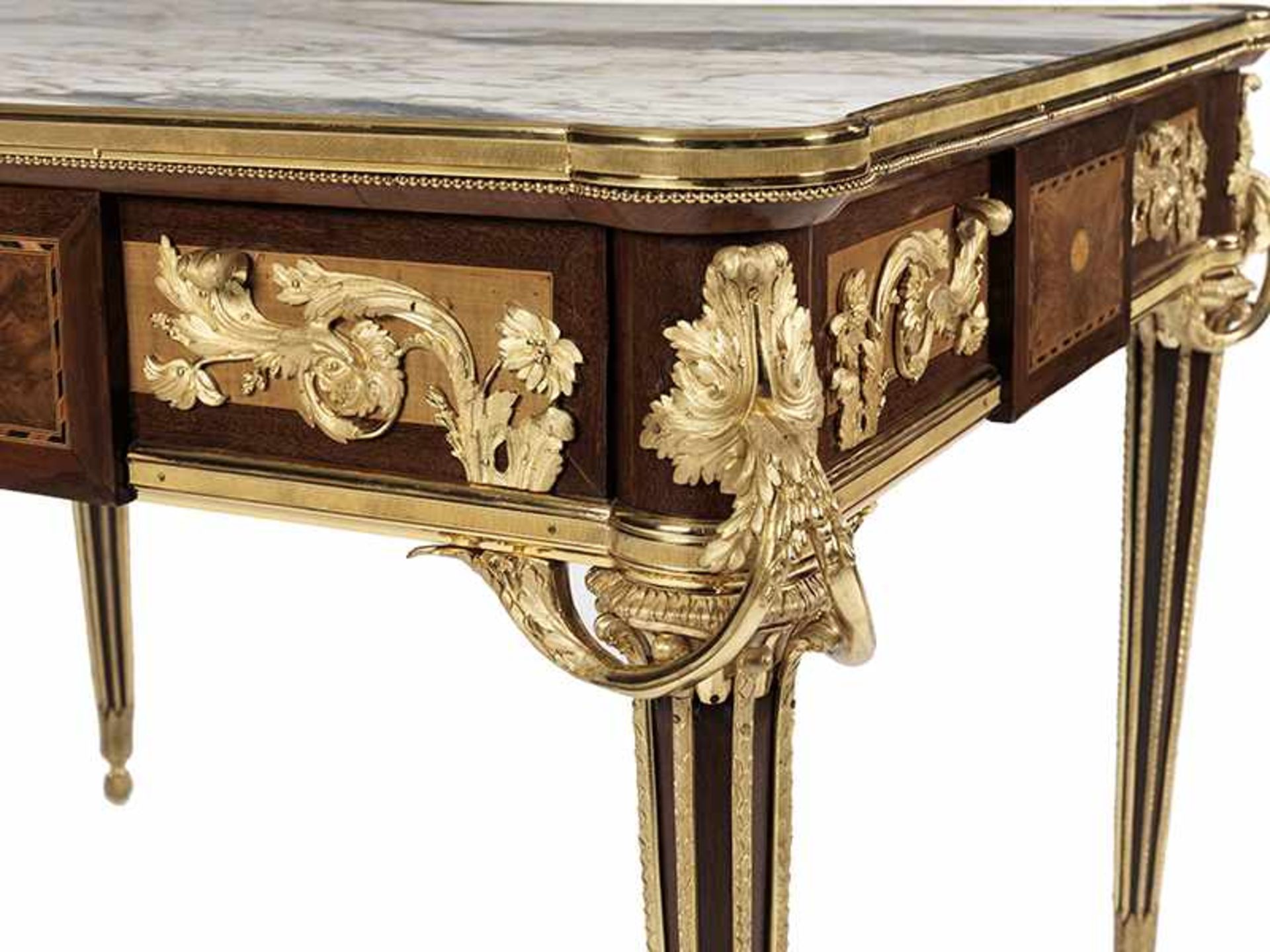 Quadratischer Louis XVI-Tisch Höhe: 82 cm. Breite: 117 cm. Tiefe: 97 cm. Frankreich, 19. - Bild 4 aus 6