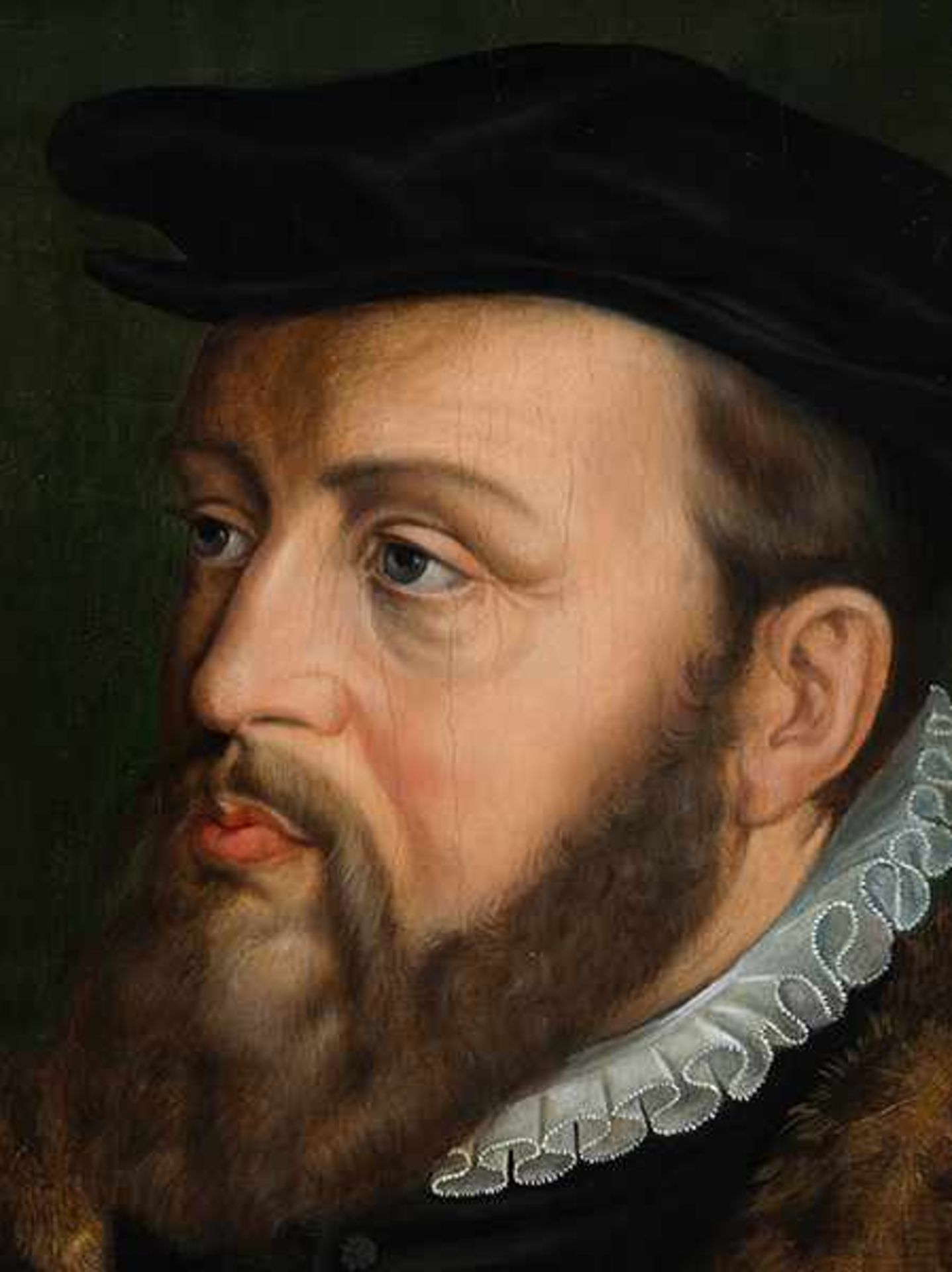 Jakob Seisenegger, 1505 "" 1567 Linz, zug. BILDNIS KAISER KARL V Öl auf Holz. 52,5 x 39 cm. Das - Bild 2 aus 5