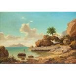 Albert Flamm, 1823 Köln "" 1906 Düsseldorf BLICK AUF CAPRI Öl auf Leinwand. 70 x 100 cm. Rechts