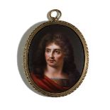 Miniaturportrait des Molière Gesamtmaße: 6,7 x 5,7 cm. Zugeschrieben an Jean-Baptiste-Joseph