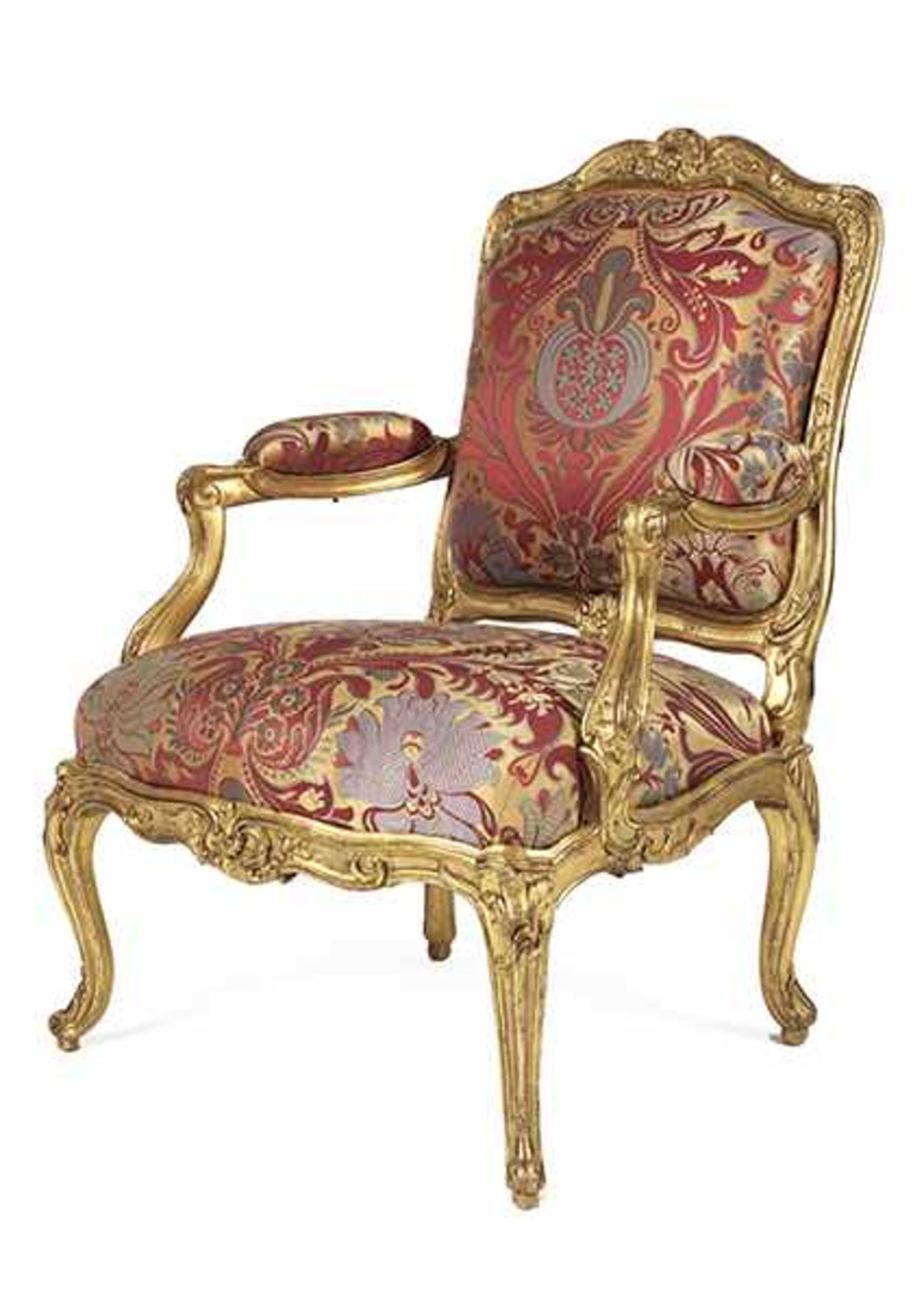 Paar Louis XV-Fauteuils à la reine Lehnhöhe: 99 cm. Breite: 96 cm. Tiefe: 76 cm. Louis Cresson (1706 - Bild 4 aus 13