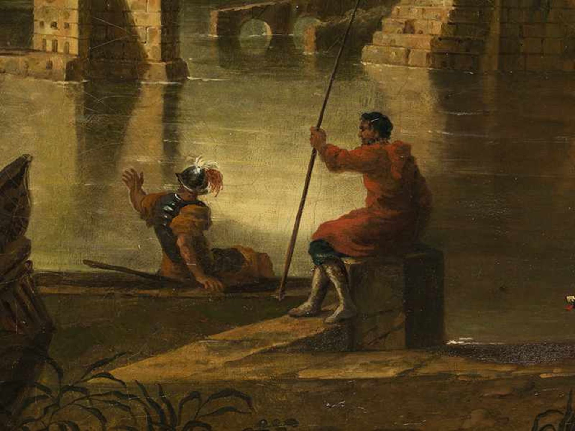 Italienischer Vedutenmaler des ausgehenden 18. Jahrhunderts ANSICHT DES PONTE ROTTO IN ROM Öl auf - Bild 4 aus 7