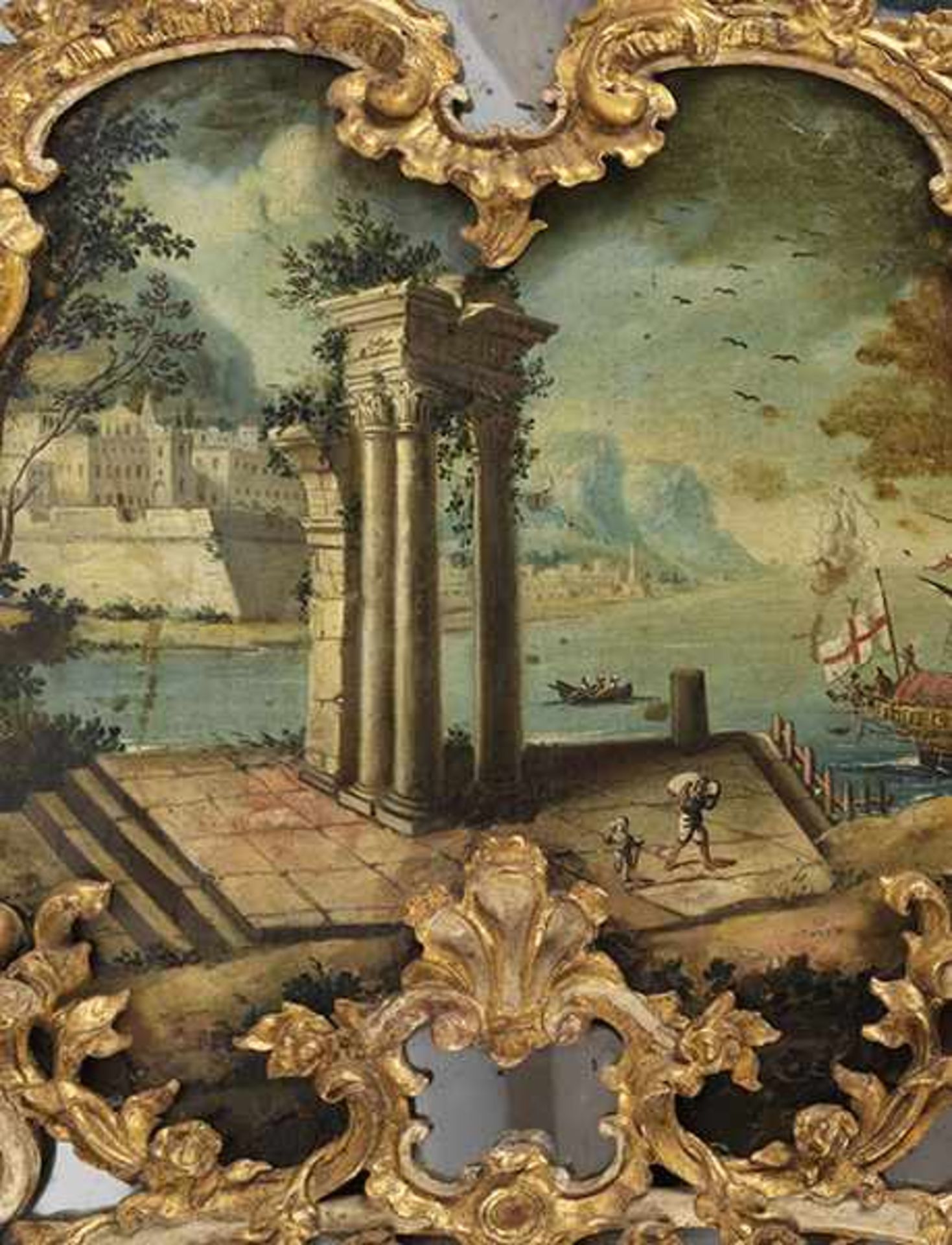 Paar Trumeau-spiegel Höhe: 254 cm. Breite: 105 cm. Venezianischer Palazzo, 18. Jahrhundert. - Image 6 of 9