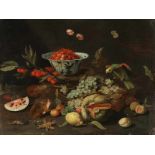 Jan van Kessel d.J., 1654 Antwerpen "" 1708 Madrid, zug. STILLLEBEN MIT FRÜCHTEN, EICHHÖRNCHEN UND