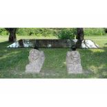 Tisch mit Löwenbeinen 78 x 265 x 78 cm. Italien. Die Beine in Granit gearbeitet, vollplastisch