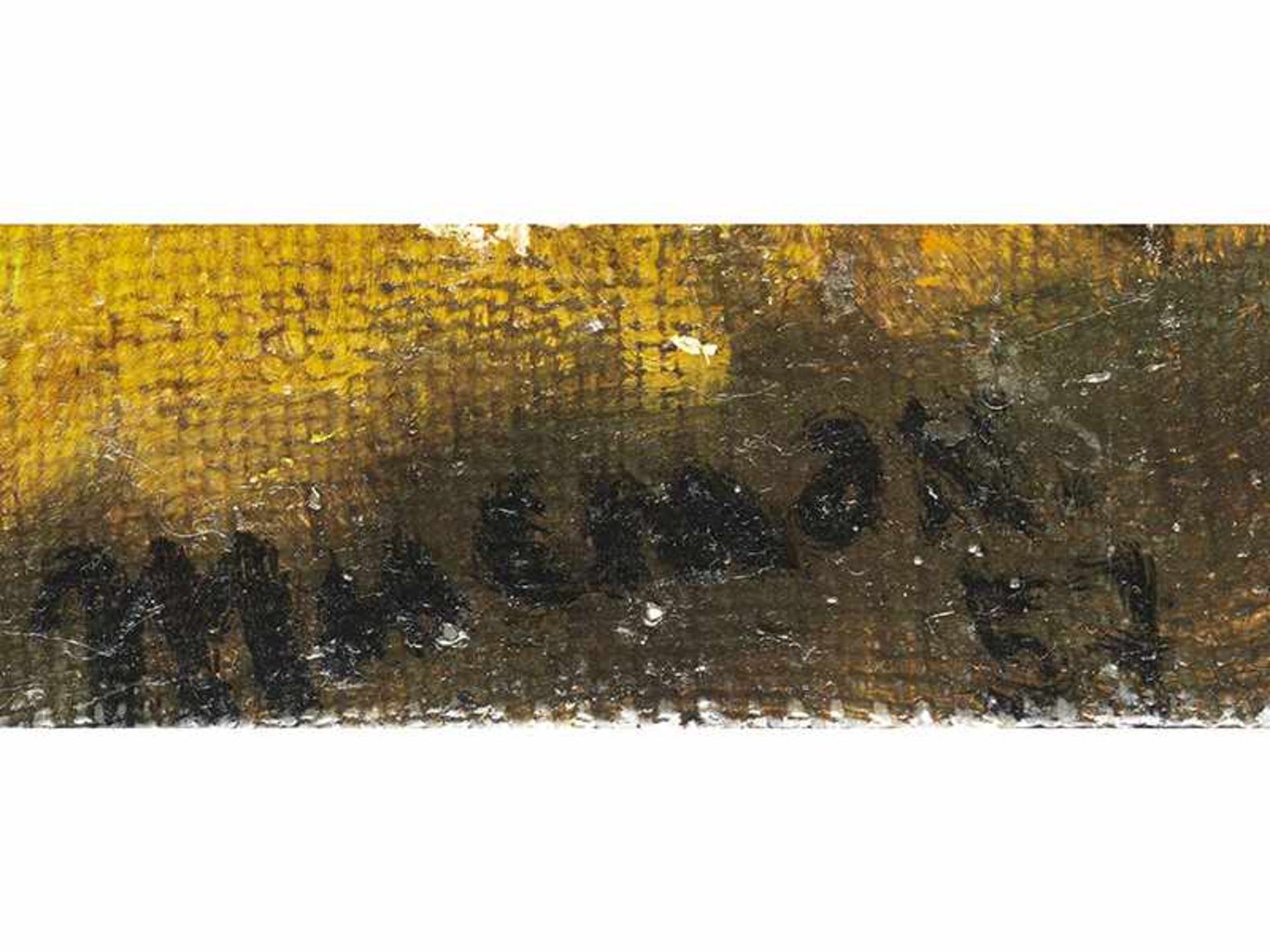 Maler des 20. Jahrhunderts BALINESISCHE FRAU MIT KIND AN EINEM FLUSSUFER Öl auf Leinwand. 48 x 67 - Bild 2 aus 5