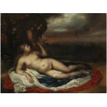 Maler des 17. Jahrhunderts VENUS UND AMOR Öl auf Leinwand. Doubliert. 48 x 63 cm. In dekorativem