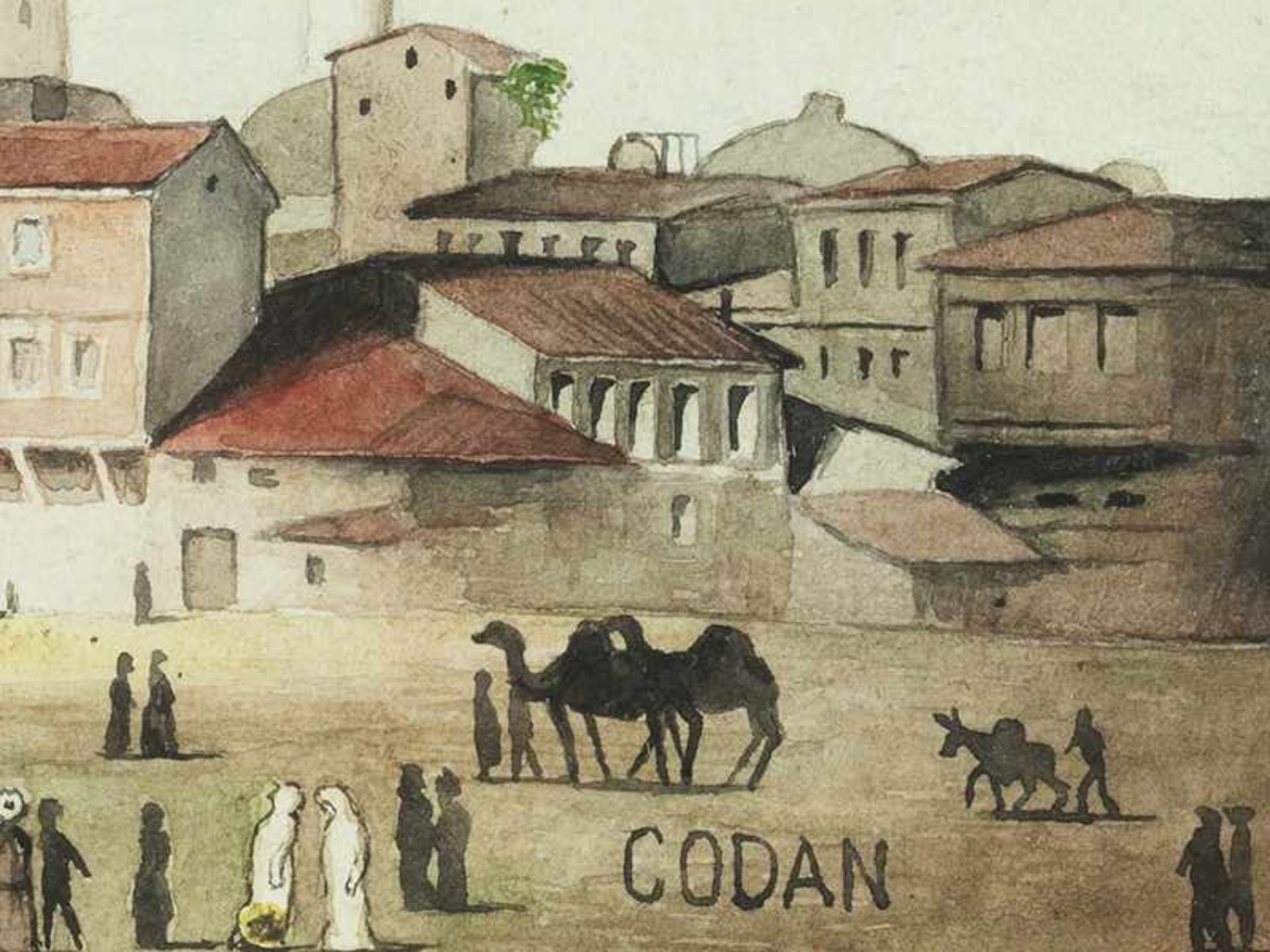 Maler des 19./ 20. JahrhundertsBlick auf die Moschee von Konstantinopel Aquarell auf Papier. Ca. - Bild 2 aus 5