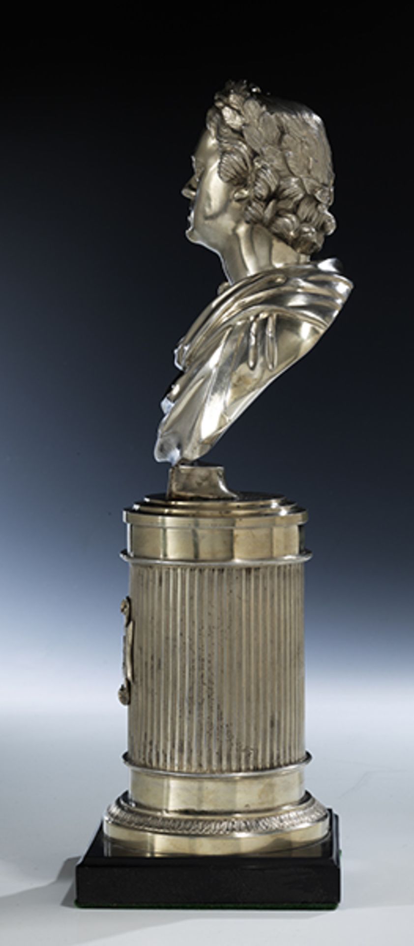 Silberbüste Zar Peter der Große auf hohem Silbersockel Gesamthöhe: 38 cm. Sockel und Büste einzeln - Bild 2 aus 6