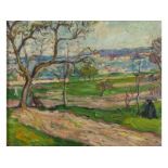 Jean Peské, 1870 "" 1949 NEOIMPRESSIONISTISCHE LANDSCHAFT Öl auf Malkarton. 31 x 39 cm. Links