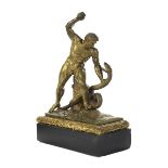 Herkules im Kampf mit der Schlange Höhe: 39 cm. Frankreich, 19. Jahrhundert. Bronze, gegossen,