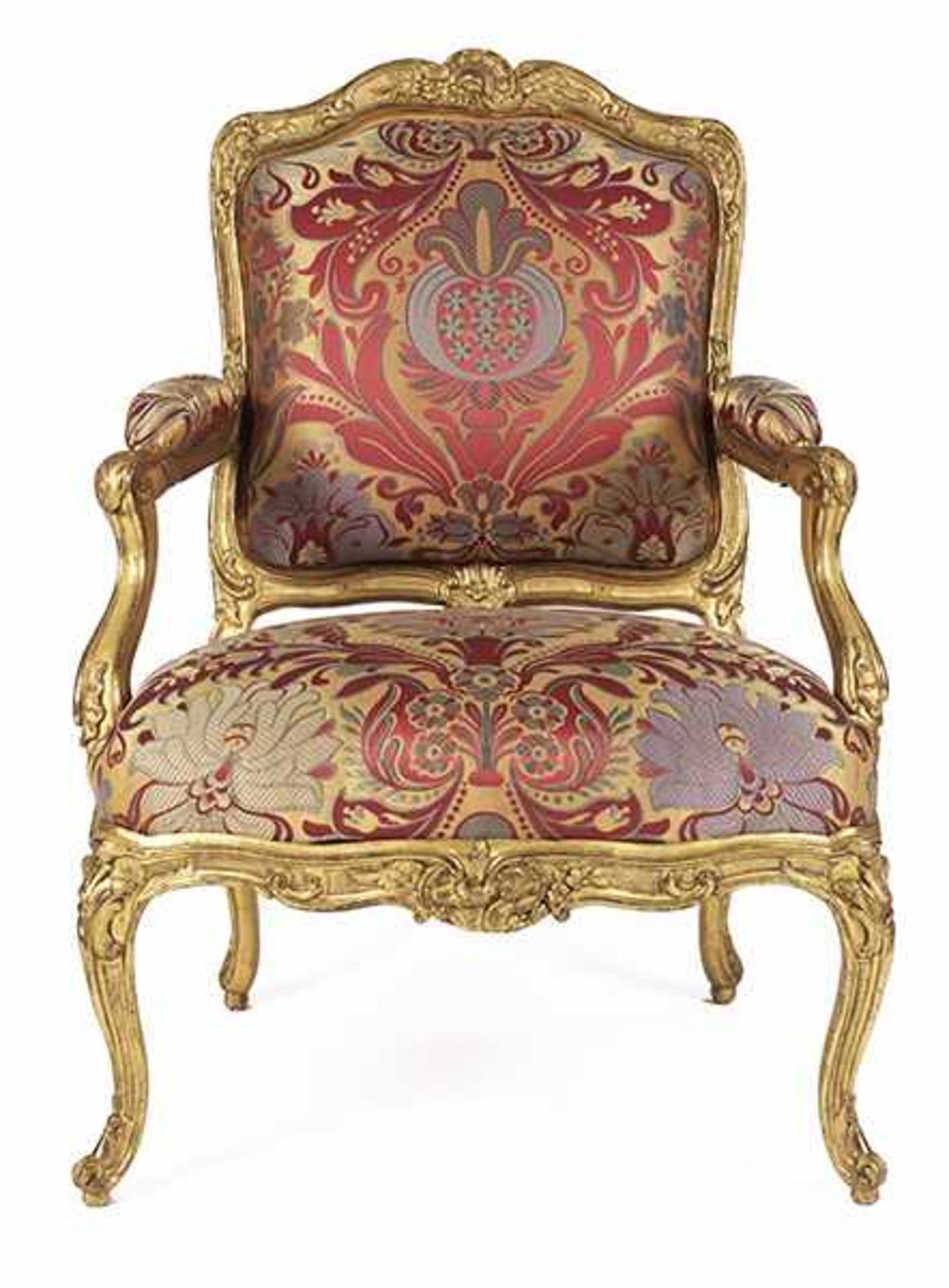 Paar Louis XV-Fauteuils à la reine Lehnhöhe: 99 cm. Breite: 96 cm. Tiefe: 76 cm. Louis Cresson (1706 - Bild 7 aus 13