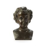 Bronzekopf eines Jungen Höhe: 22,5 cm. Rechter Büstenausschnitt signiert: "A. di Ram". Italien,