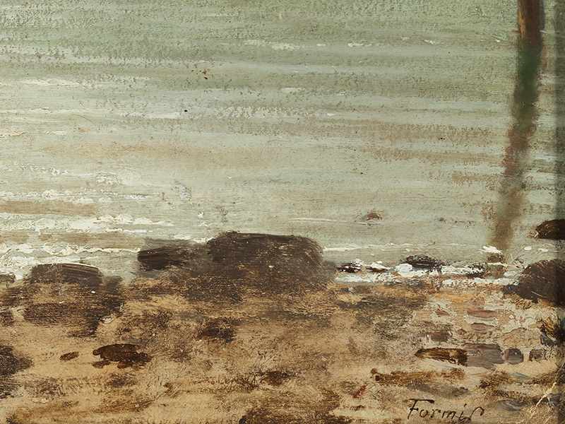 Achille Formis, 1832 "" 1906 AM LAGO MAGGIORE Öl auf Karton. 24 x 24 cm. Rechts unten signiert " - Image 4 of 5