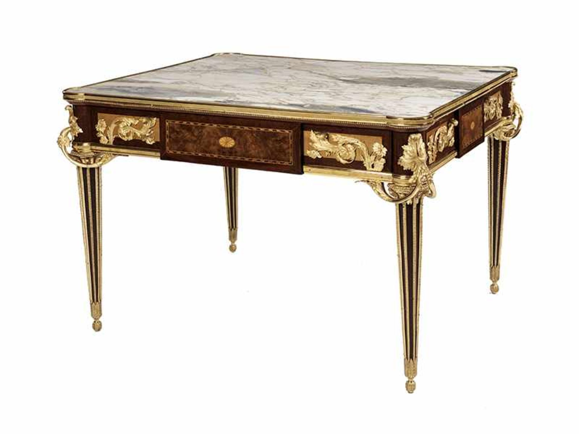 Quadratischer Louis XVI-Tisch Höhe: 82 cm. Breite: 117 cm. Tiefe: 97 cm. Frankreich, 19.