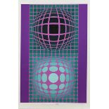 Victor Vasarely, 1906 Pecs "" 1997 Paris OHNE TITEL Farbserigraphie. Ca. 106 x 73 cm. Rechts unten