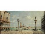 Marco Grubacs, 1839 "" 1910 BLICK AUF DIE PIAZZETTA SAN MARCO MIT DEN BEIDEN BERÜHMTEN SÄULEN Öl auf