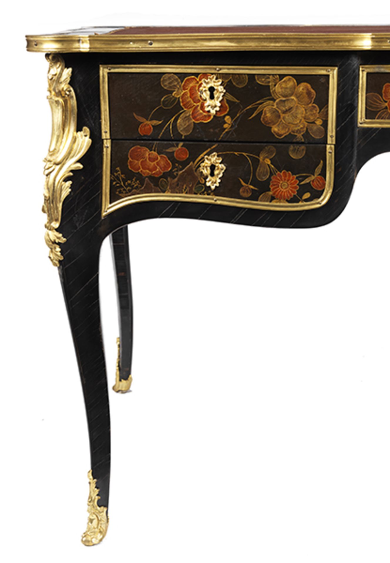 Seltener Louis XV-Lack Bureau Plat 73 x 134 x 75 cm. Gestempelt: DUBOIS (Jacques Dubois, Meister - Bild 5 aus 12