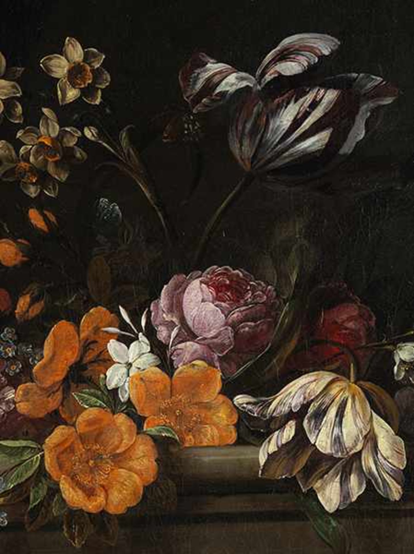 Gaspar Pieter Verbruggen d. J., 1664 Antwerpen "" 1730 Lille PRÄCHTIGES GROSSES BLUMENSTILLLEBEN - Bild 3 aus 7