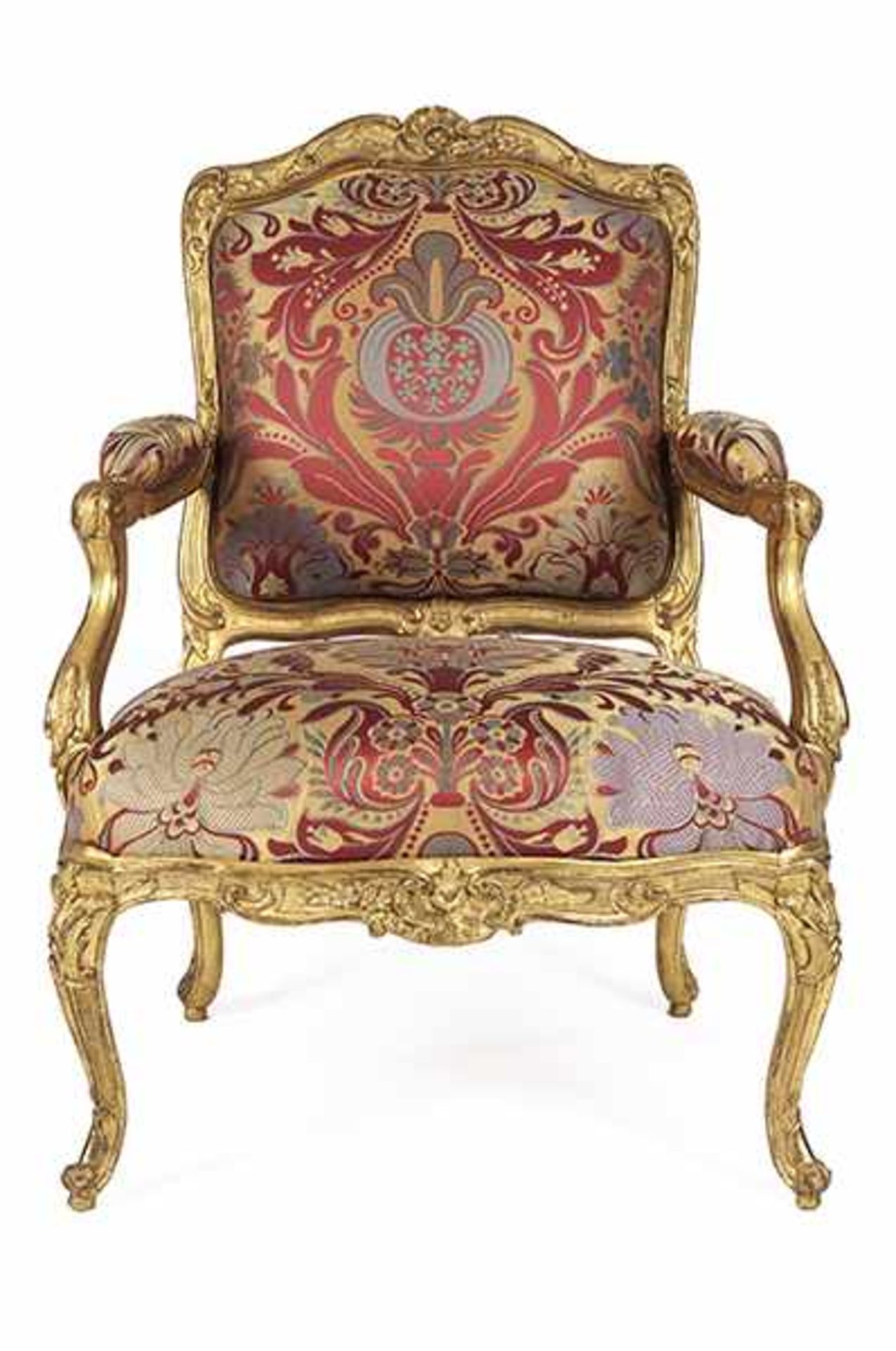 Paar Louis XV-Fauteuils à la reine Lehnhöhe: 99 cm. Breite: 96 cm. Tiefe: 76 cm. Louis Cresson (1706 - Bild 6 aus 13