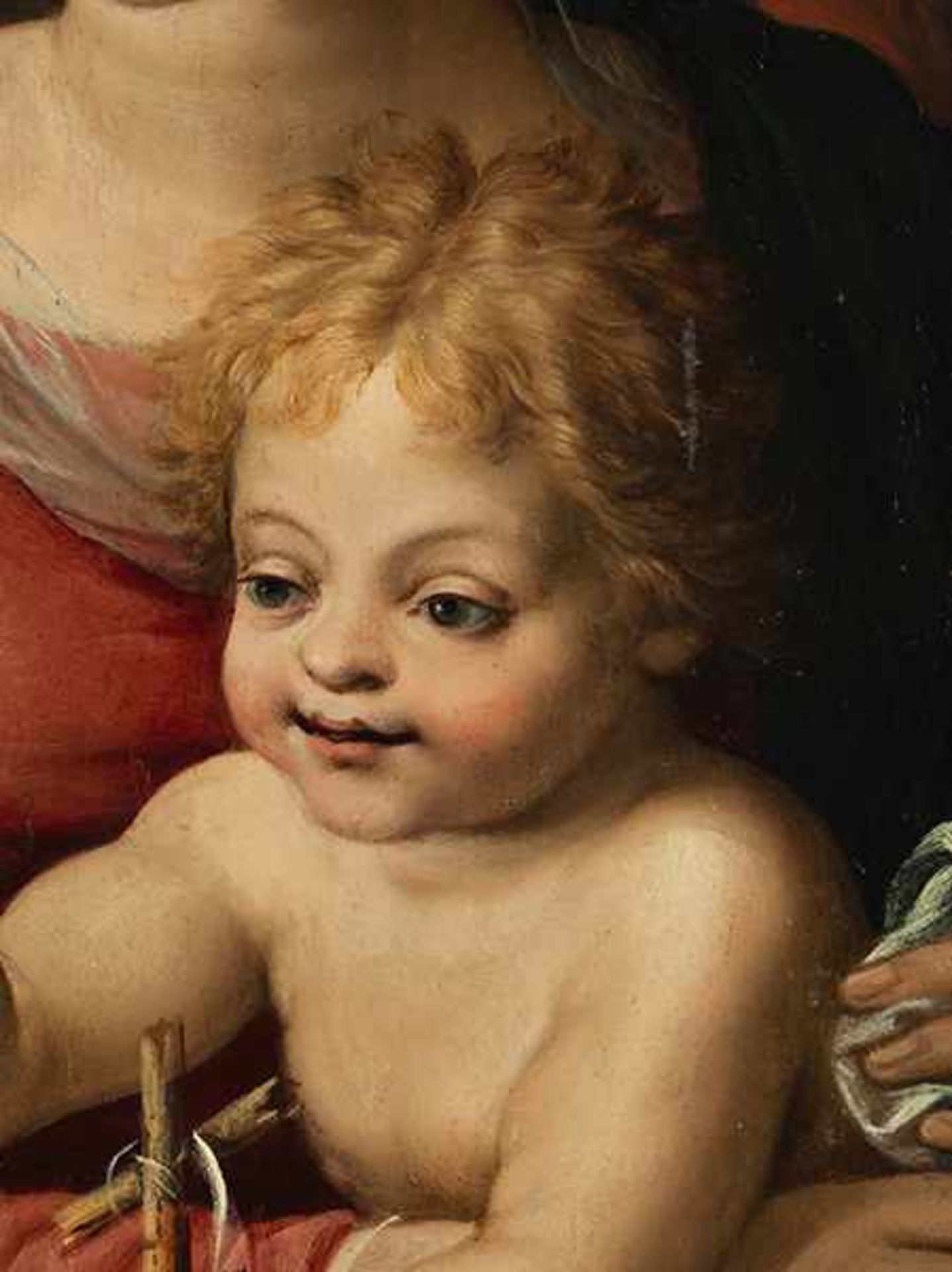 Maler der Toskanischen Schule des 16. Jahrhunderts MADONNA MIT DEM JESUSKNABEN UND JOHANNES DEM - Image 3 of 7