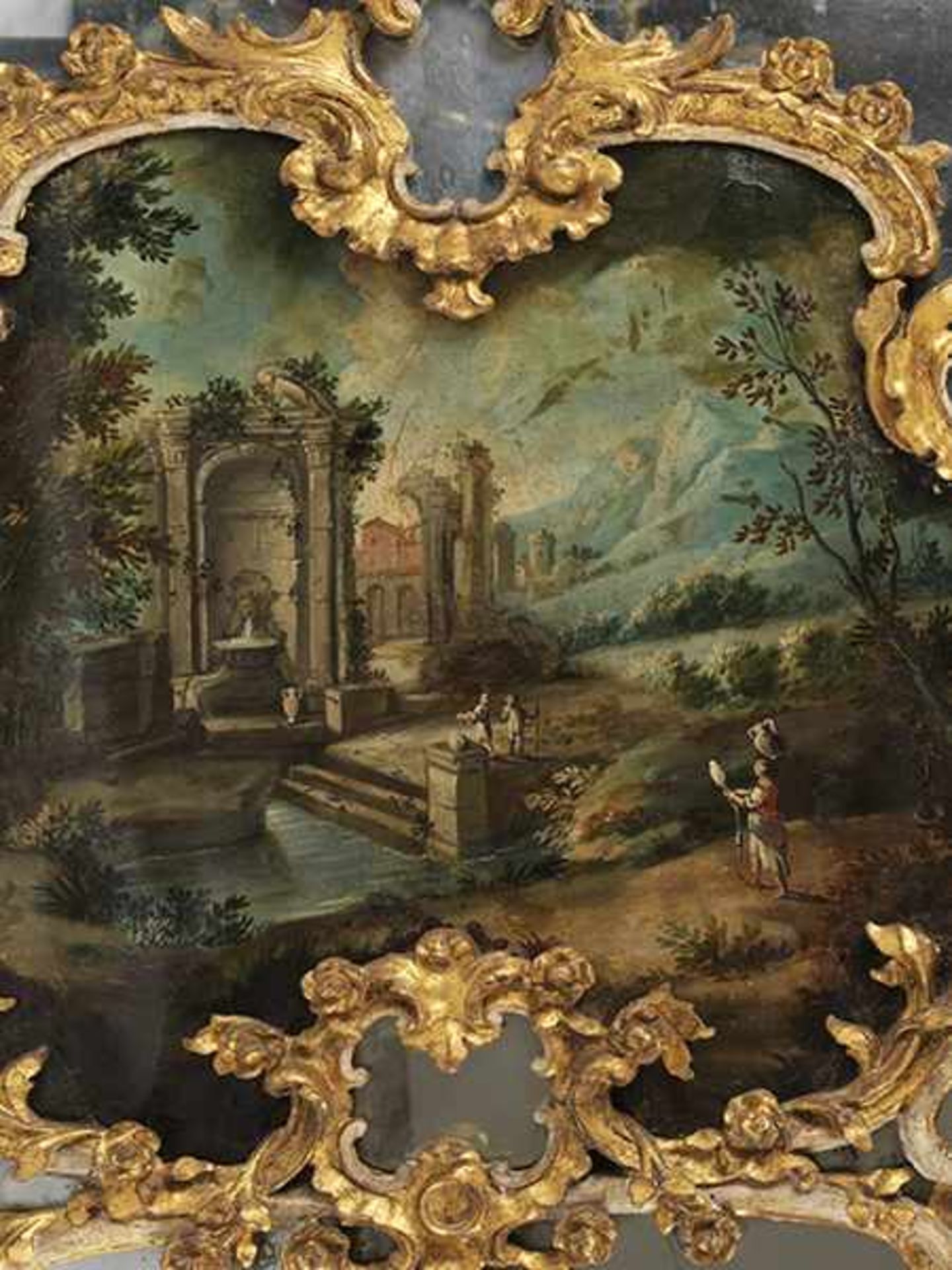 Paar Trumeau-spiegel Höhe: 254 cm. Breite: 105 cm. Venezianischer Palazzo, 18. Jahrhundert. - Image 7 of 9