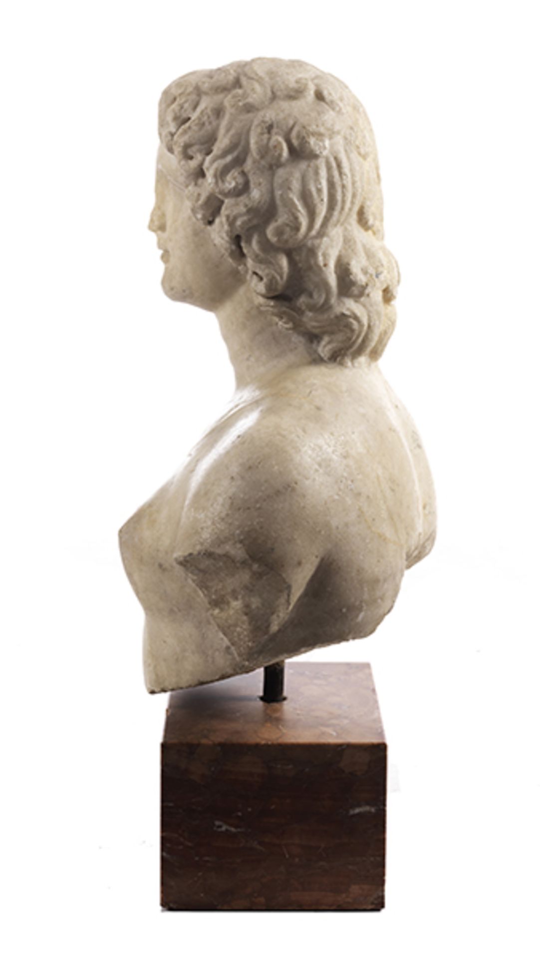 Marmorbüste eines Hermaphrodit mit den Zügen Alexanders des GroßenHöhe: 48,5 cm. Römisch, zweites - Image 4 of 7