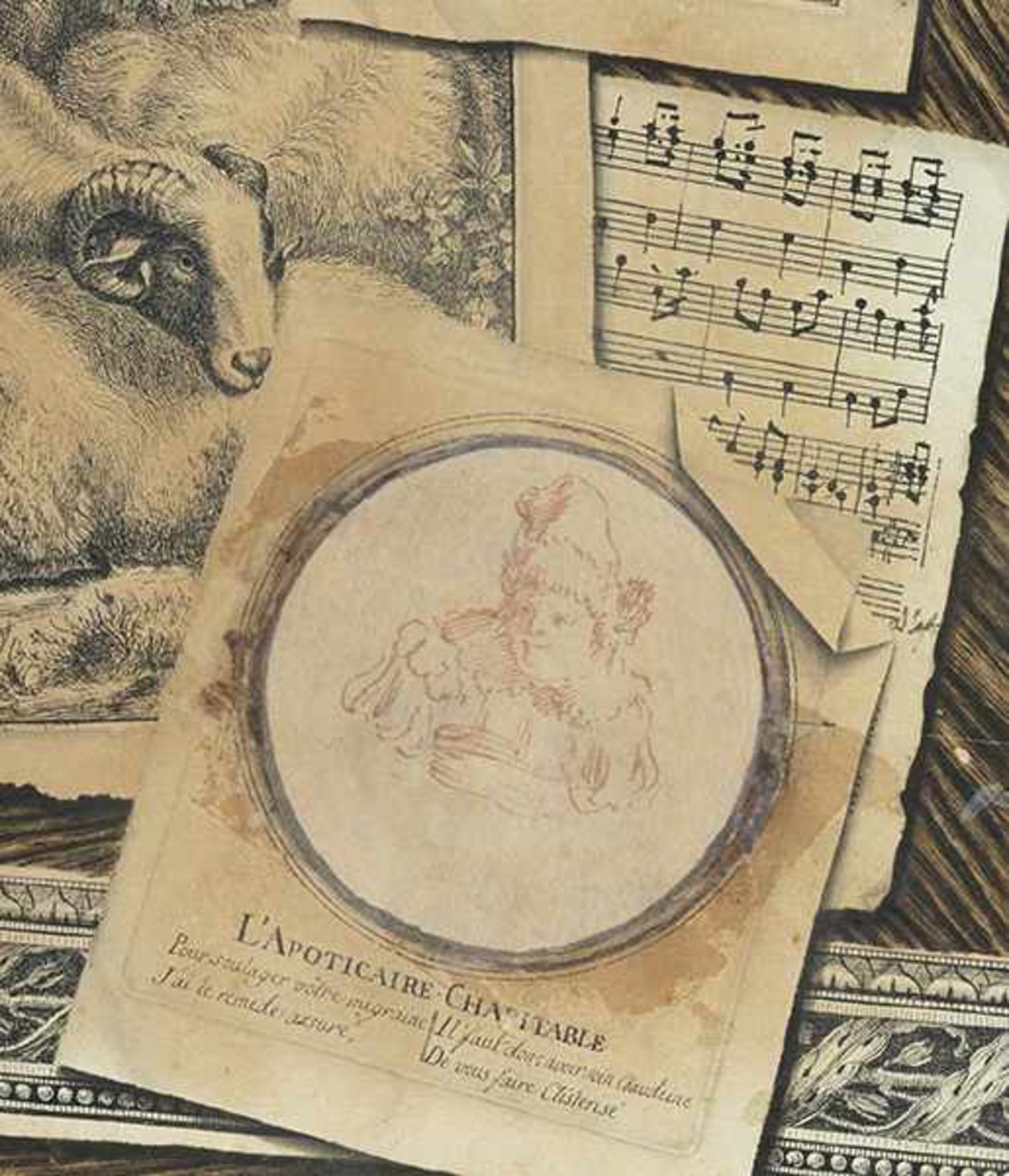 Gaspare de Tschudy, Italienischer Künstler des 18./ 19 Jahrhunderts PAAR TROMPE-L"~oeIL Tusche und - Bild 8 aus 13
