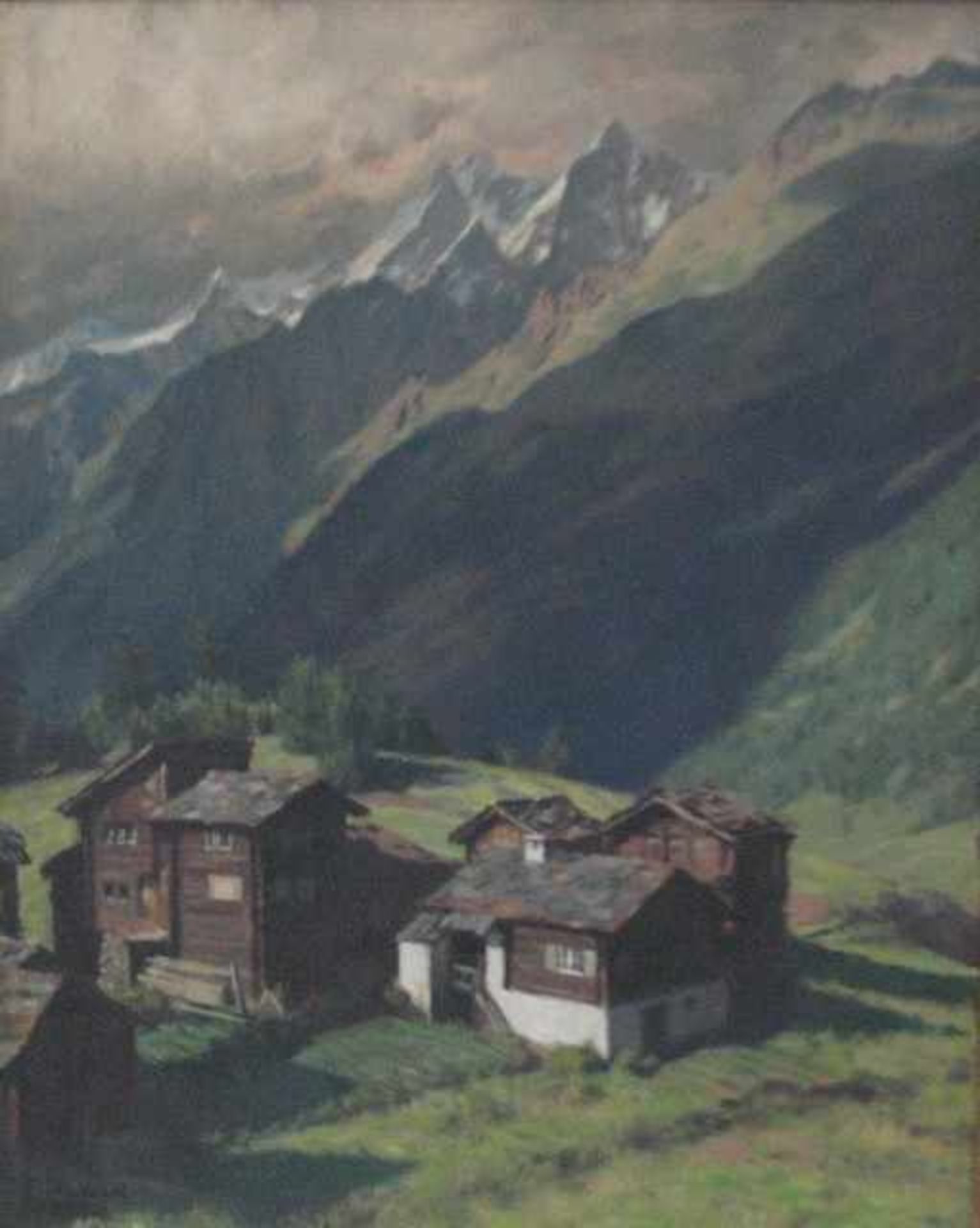 Ölgemälde Die Alpen  - signiert F.Katthei 1945 - Bild 2 aus 4