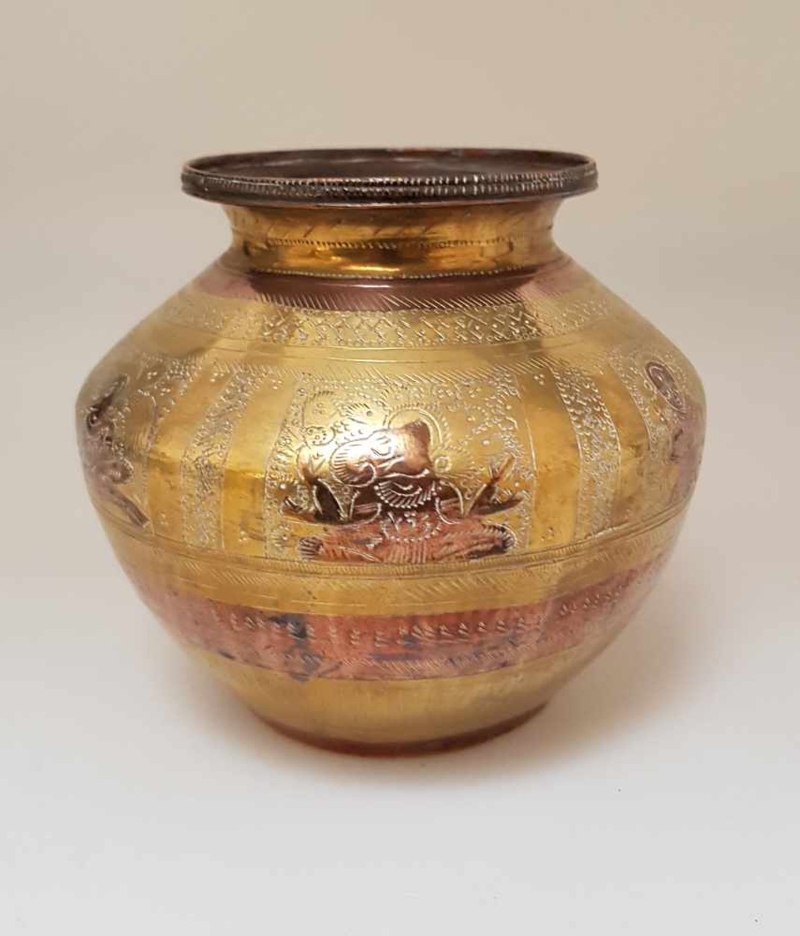 Antike Messing Lota Vase, Indien um 1900