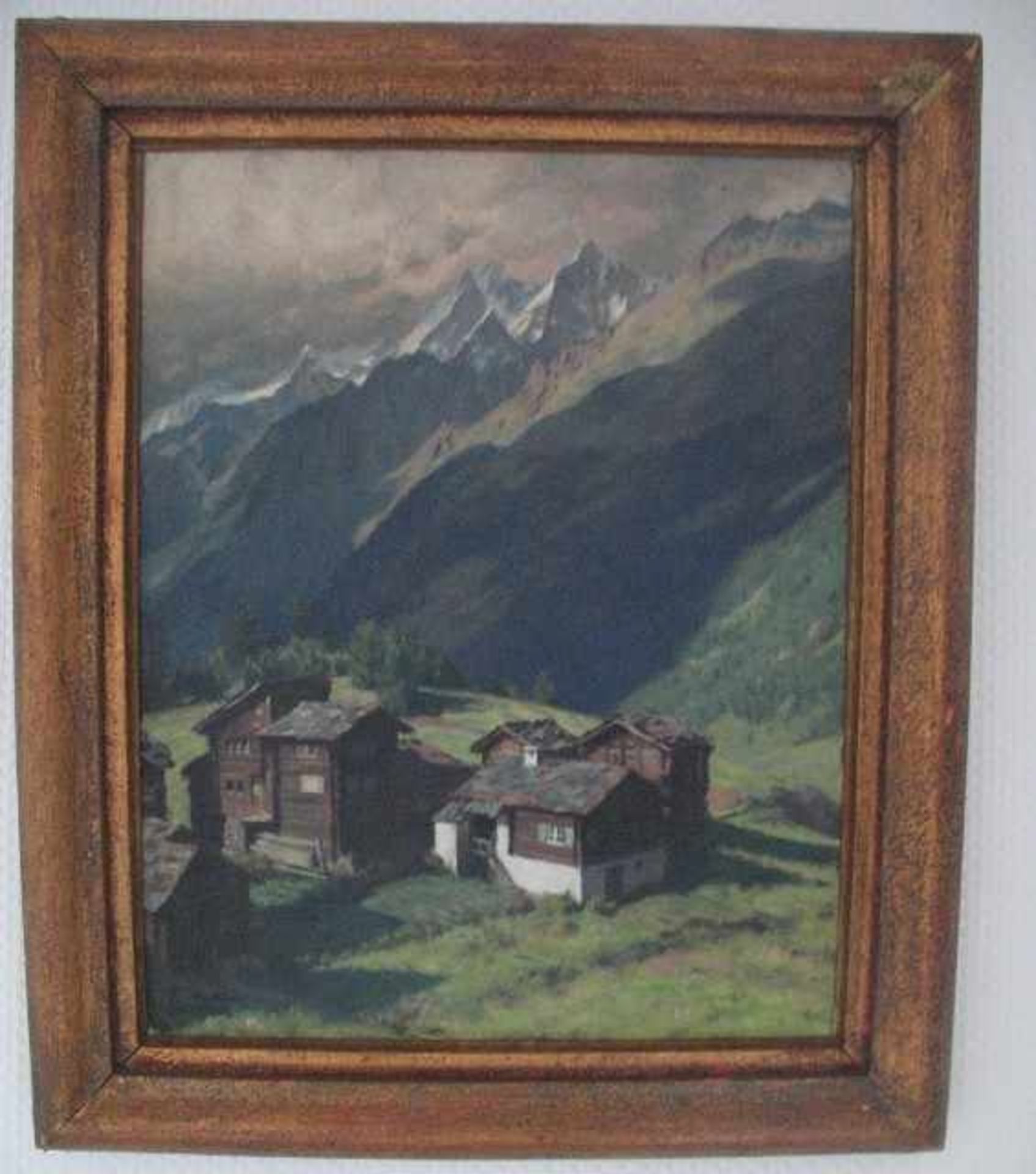 Ölgemälde Die Alpen  - signiert F.Katthei 1945