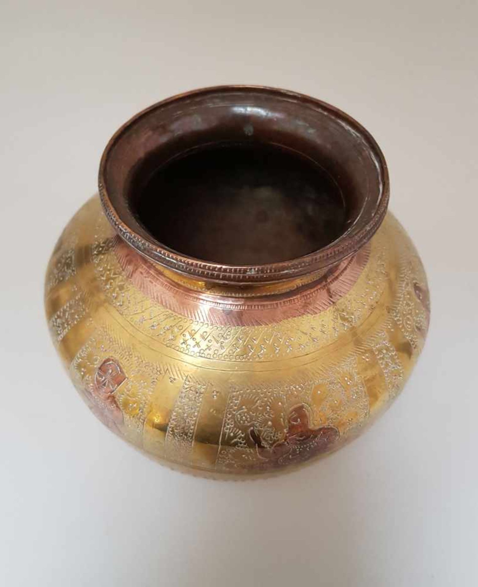 Antike Messing Lota Vase, Indien um 1900 - Bild 4 aus 4