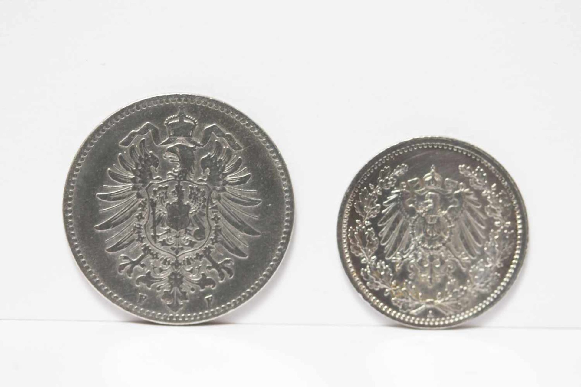 Deutsches Kaiserreich - 1/2 und 1 Mark im Set Silber Münzen Sammlung - Bild 2 aus 5