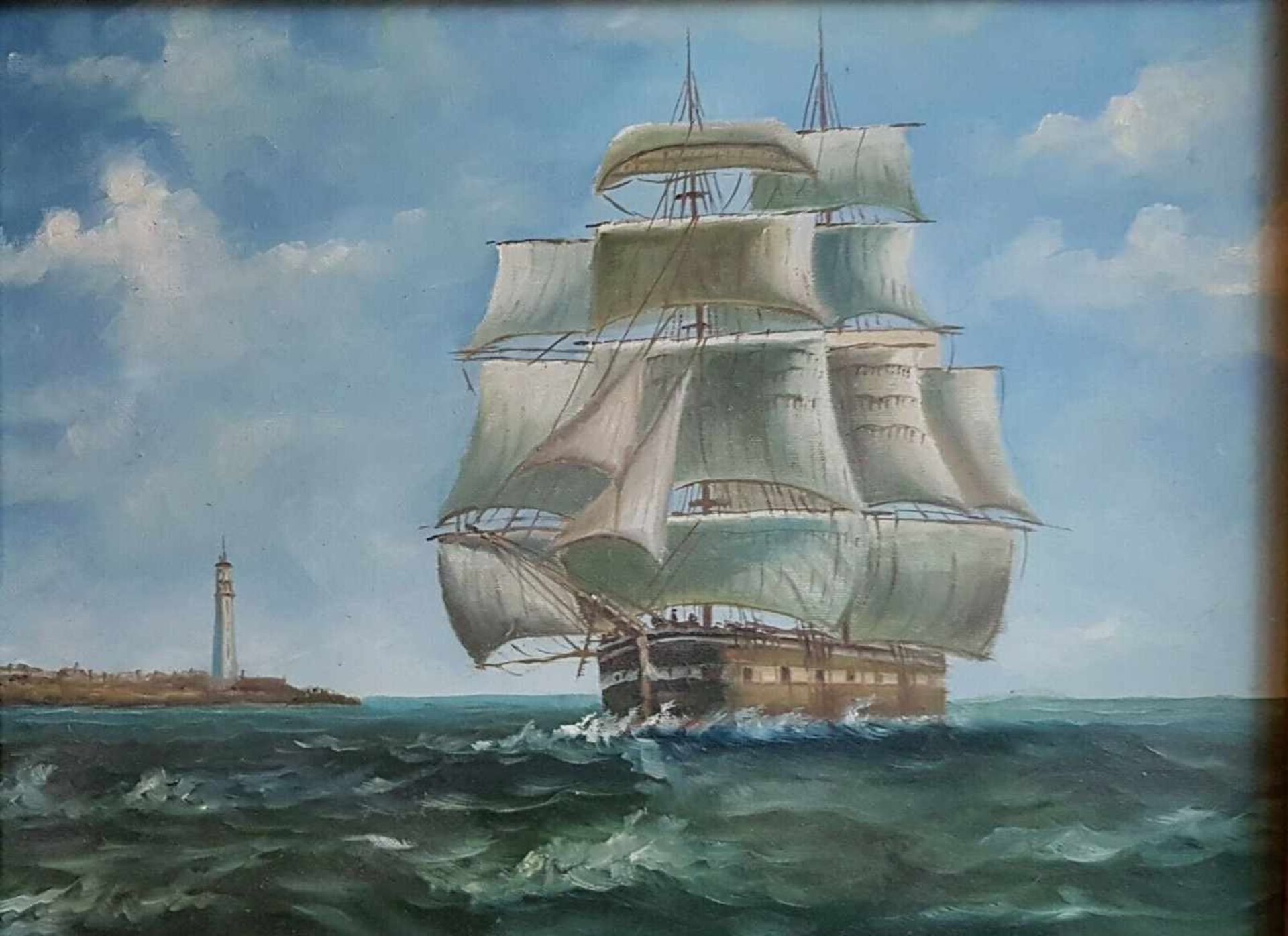 Niederländischer Meister 2. Hälfte 19. Jahrhundert, SEGELSCHIFF AN DER KÜSTE - Image 2 of 2