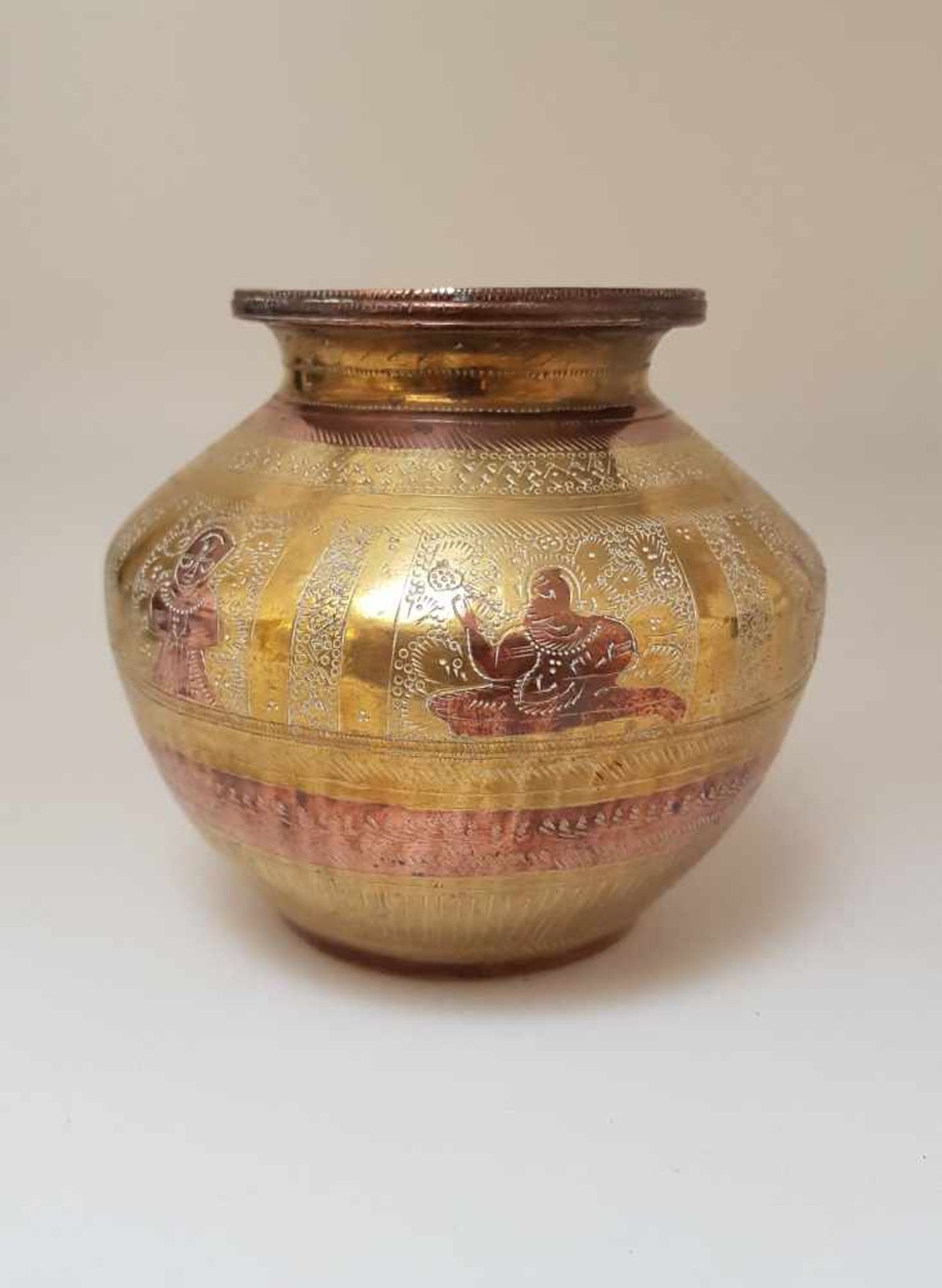 Antike Messing Lota Vase, Indien um 1900 - Bild 3 aus 4