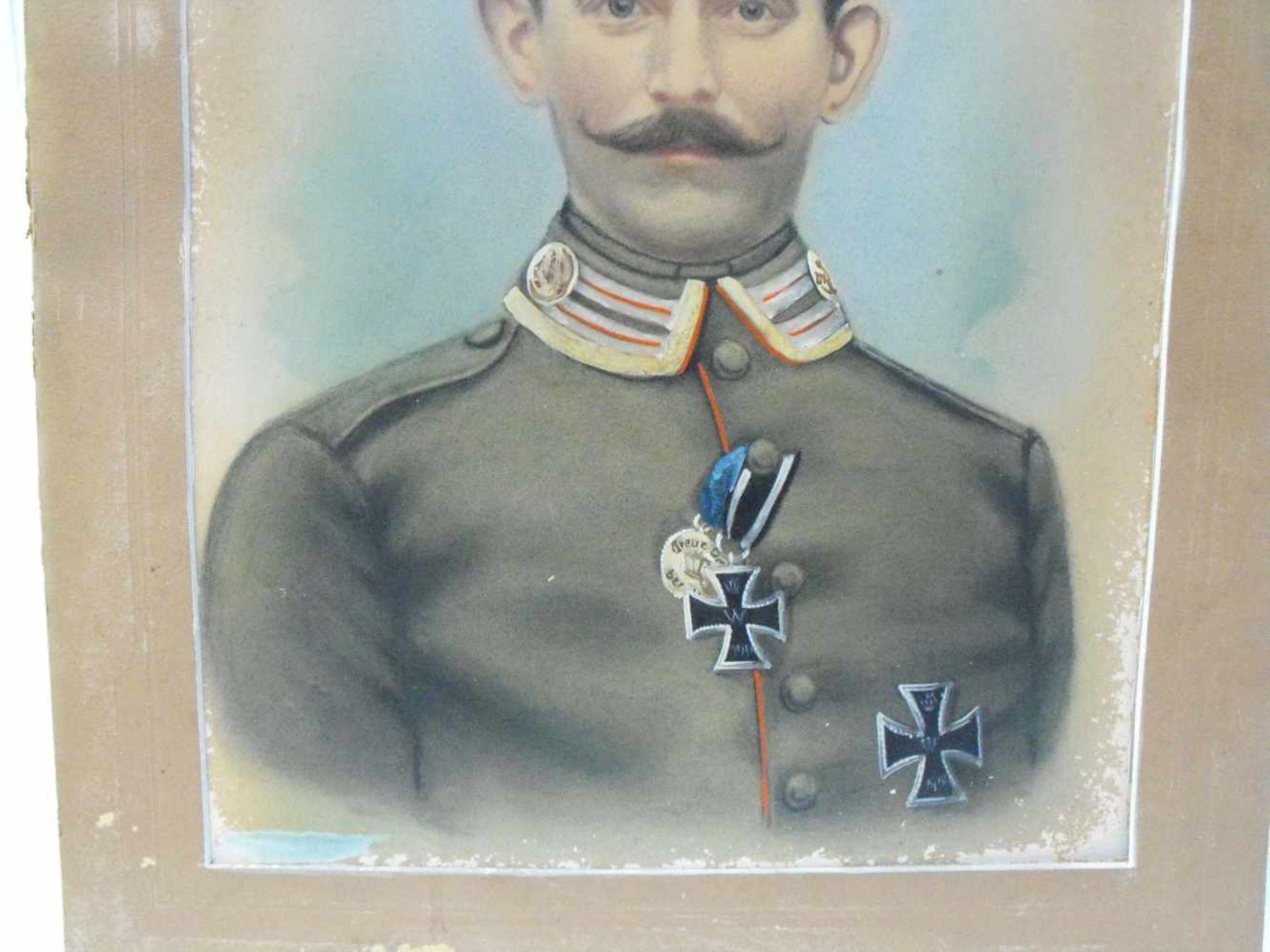 Kriegsjahre 1914 1915 / Bildnis eines Soldaten / Kunstdruck - Bild 4 aus 4