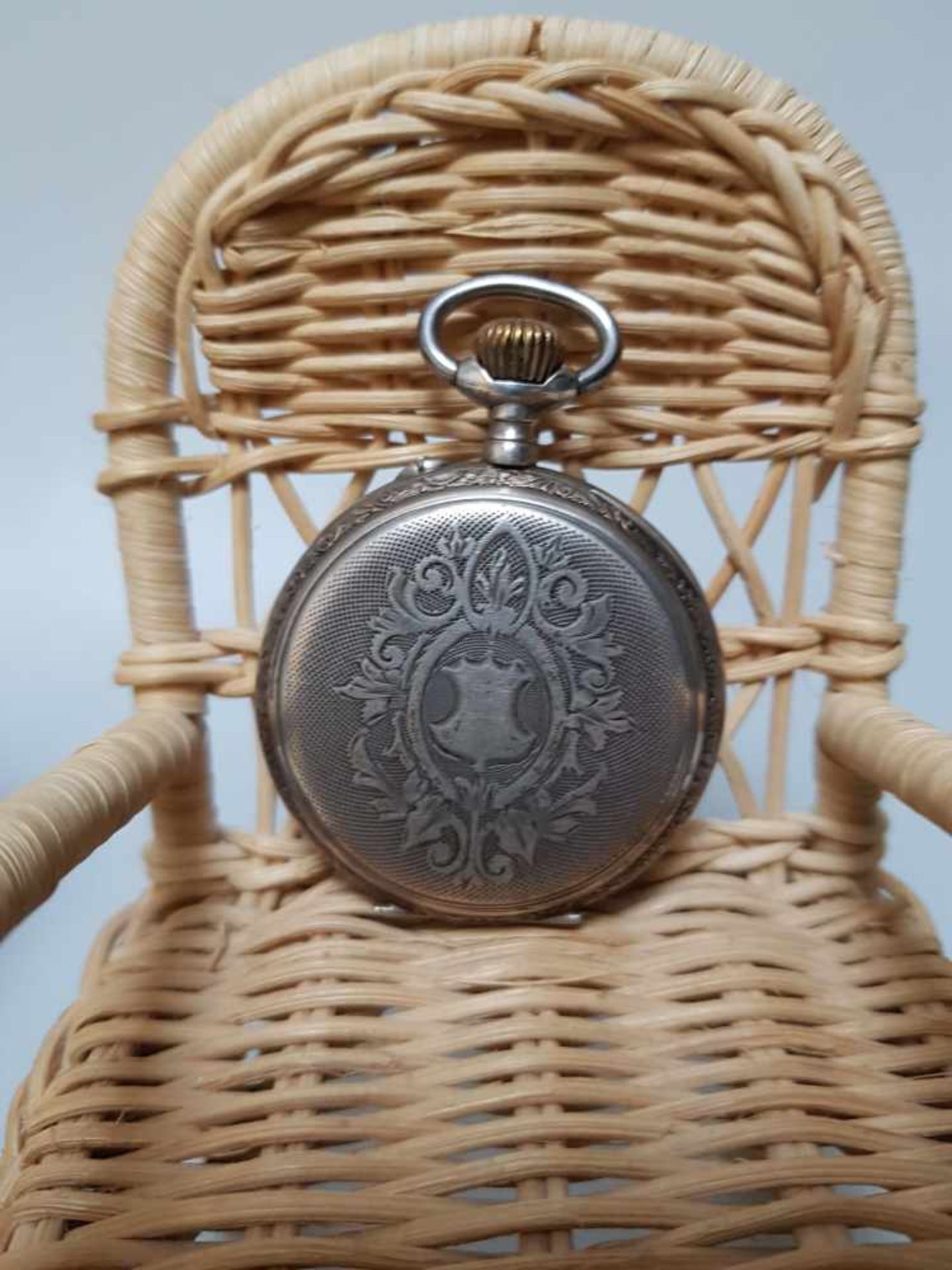 antike 800 Silber Taschenuhr wohl Gebr. Eppner in edler Holzschachtel - Bild 4 aus 7