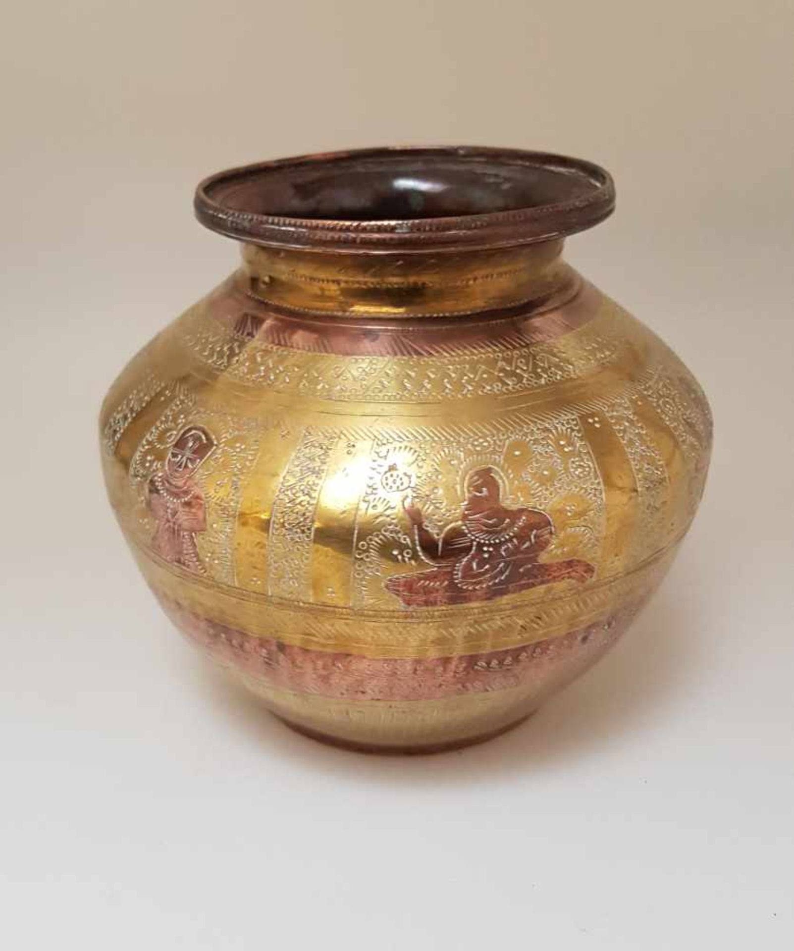 Antike Messing Lota Vase, Indien um 1900 - Bild 2 aus 4