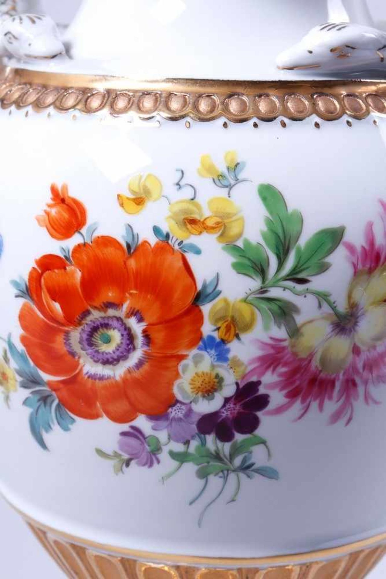 Schlangenhenkelvase, Meissen, Dekor Deutsche Blume, 20. Jh., 2. Wahl - Bild 2 aus 5