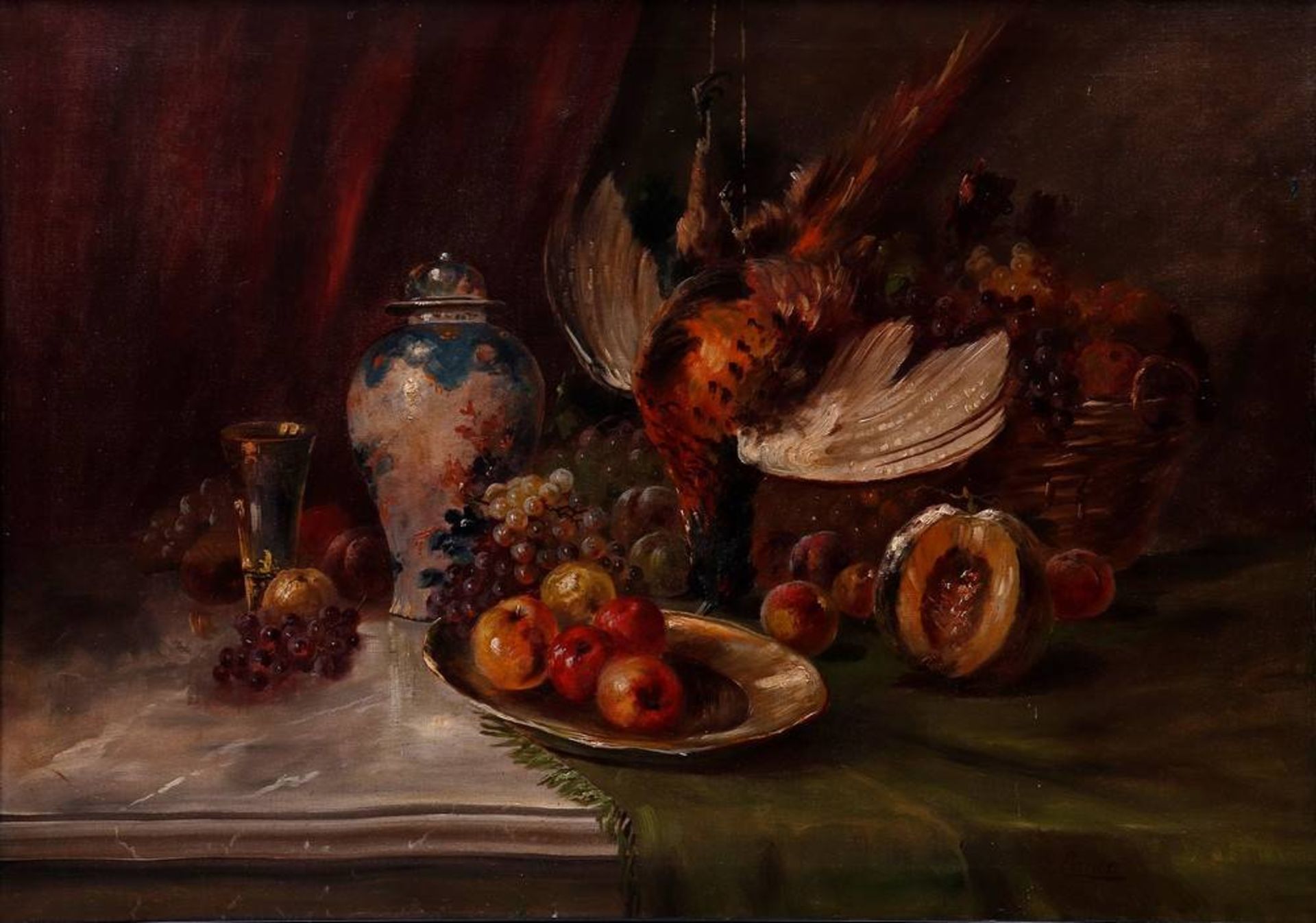 Poss. Johann Gustav Lange (1811, Mülheim an der Ruhr - 1887, Düsseldorf)still life with pheasant, - Bild 2 aus 4