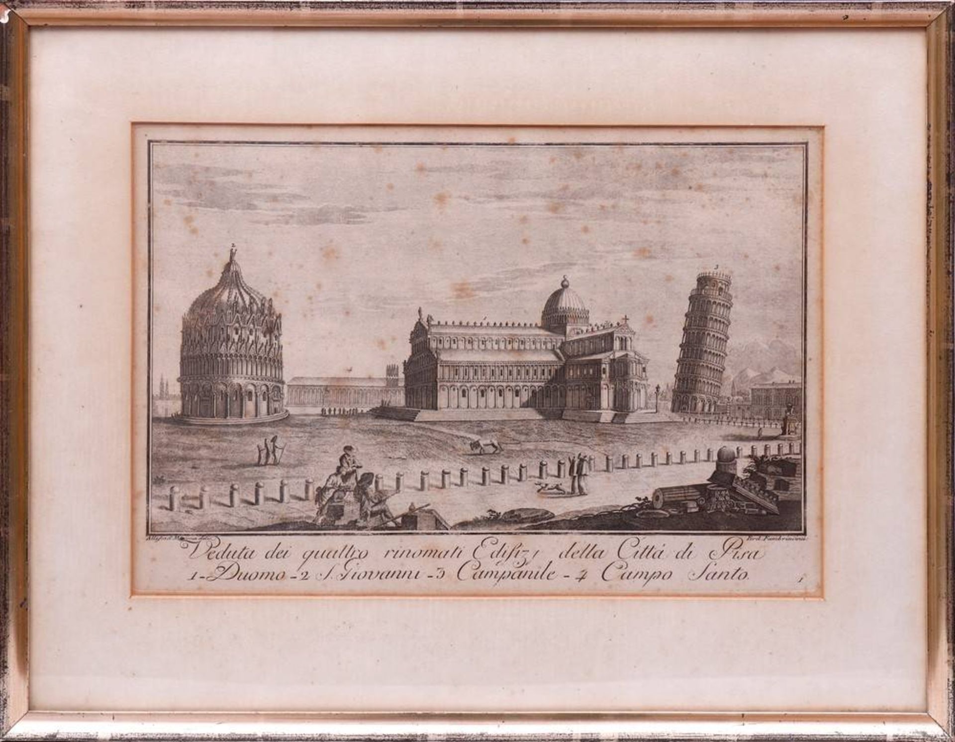 Ferdinando Fambrini (act. ca. 1764-1790)view of Pisa, 1788, copper engraving, "Veduta dei quattro