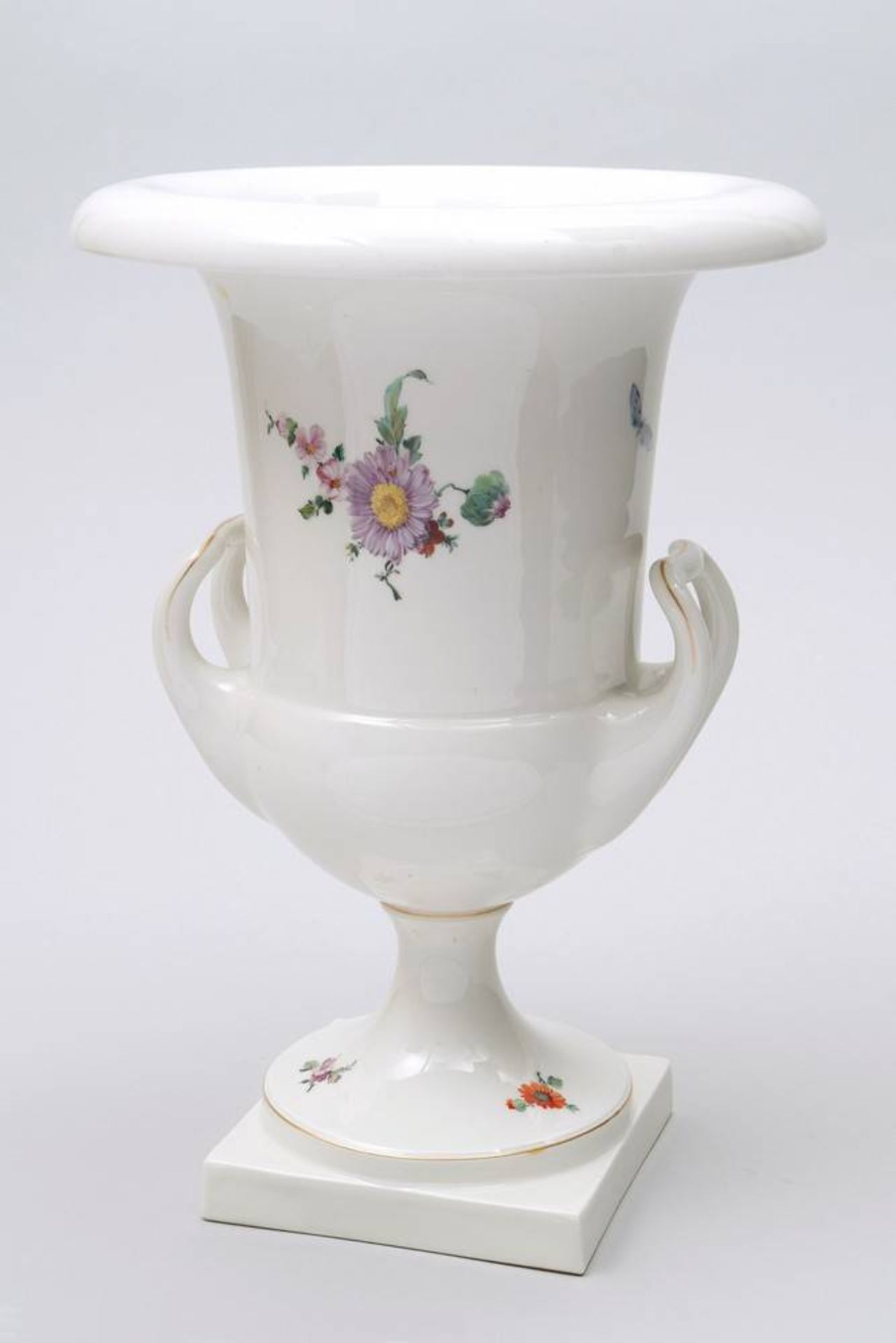 "Redensche" urn-vase, KPM-Berlin, design Johann Carl Friedrich Riese, ca. 1799, floral decoration, - Bild 2 aus 5