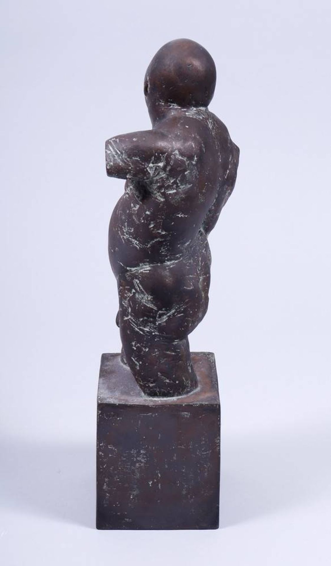 Waldemar Otto (1929, Petrikau)"Sockeltorso I", 1984, bronze, patinated, monogr. "W", No. 12/12 und - Bild 3 aus 6