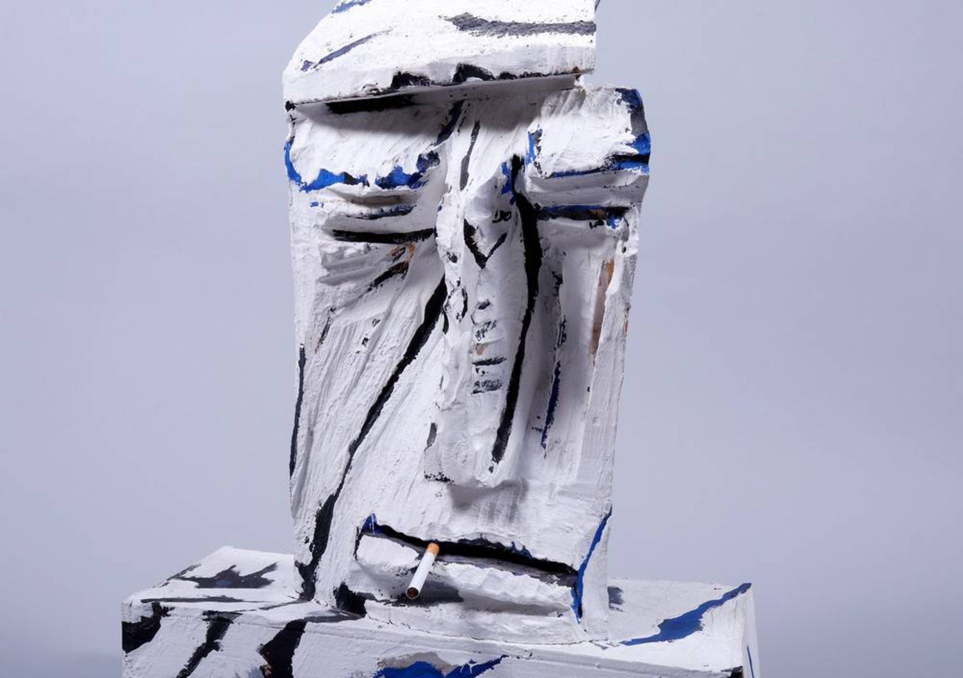 Jan Koblasa (1932, Tábor, Czechoslovakia- 2017, Hamburg) wood/plastic, painted in blue and white, " - Bild 2 aus 8