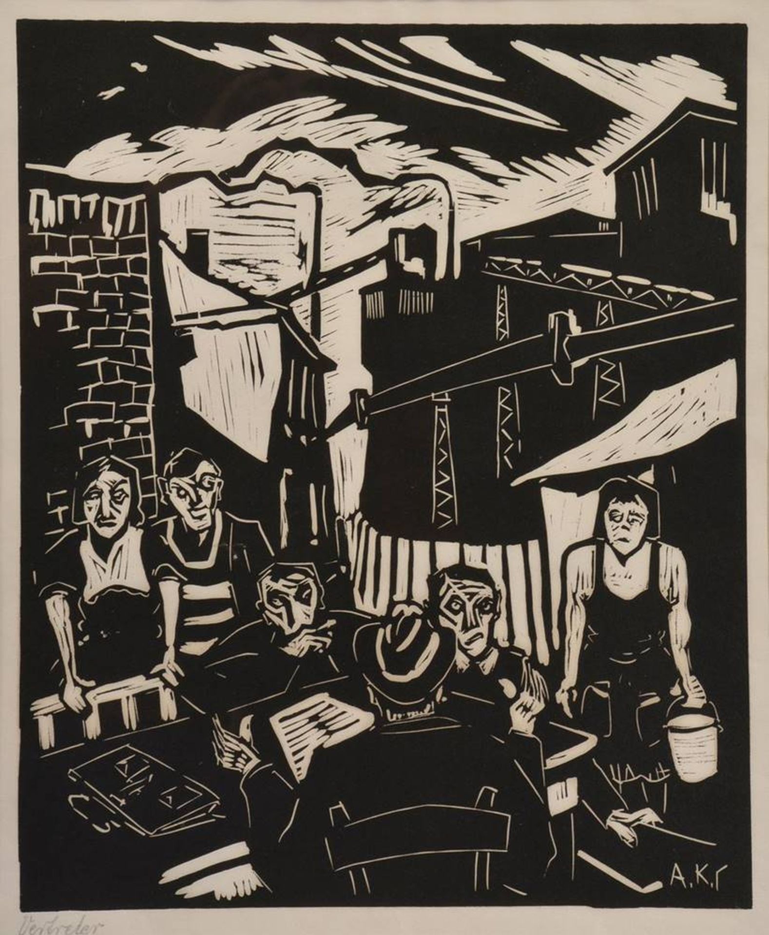 Albert Kelterbaum(1904 in Duisburg - 1972 in Wanne-Eickel), 11 linocuts, various sizes and - Bild 2 aus 6