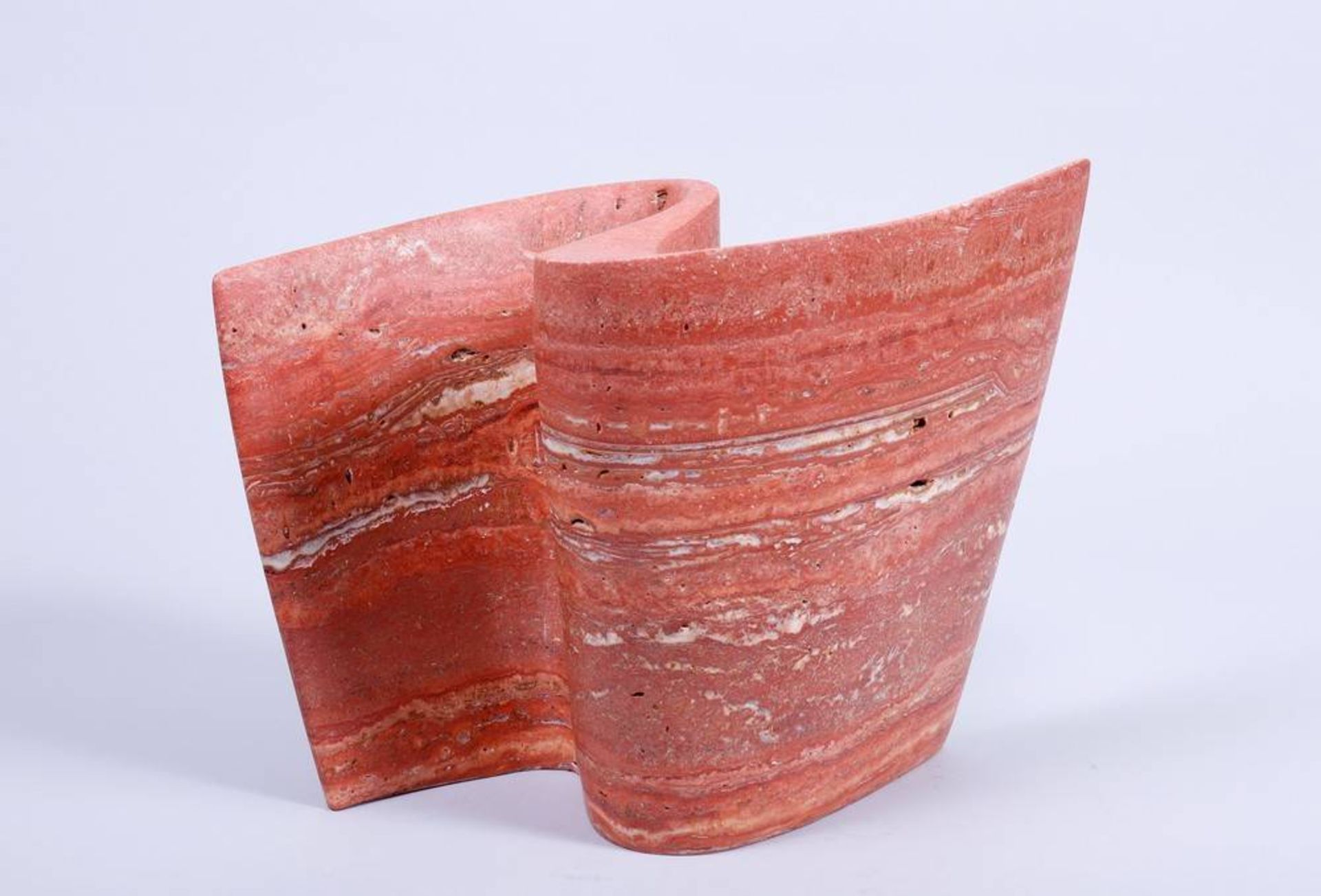 Michael M. Heyers (b. 1949, Solingen) red marble, "im Fluß" (in flow), ca. 2011, unsigned, ca.