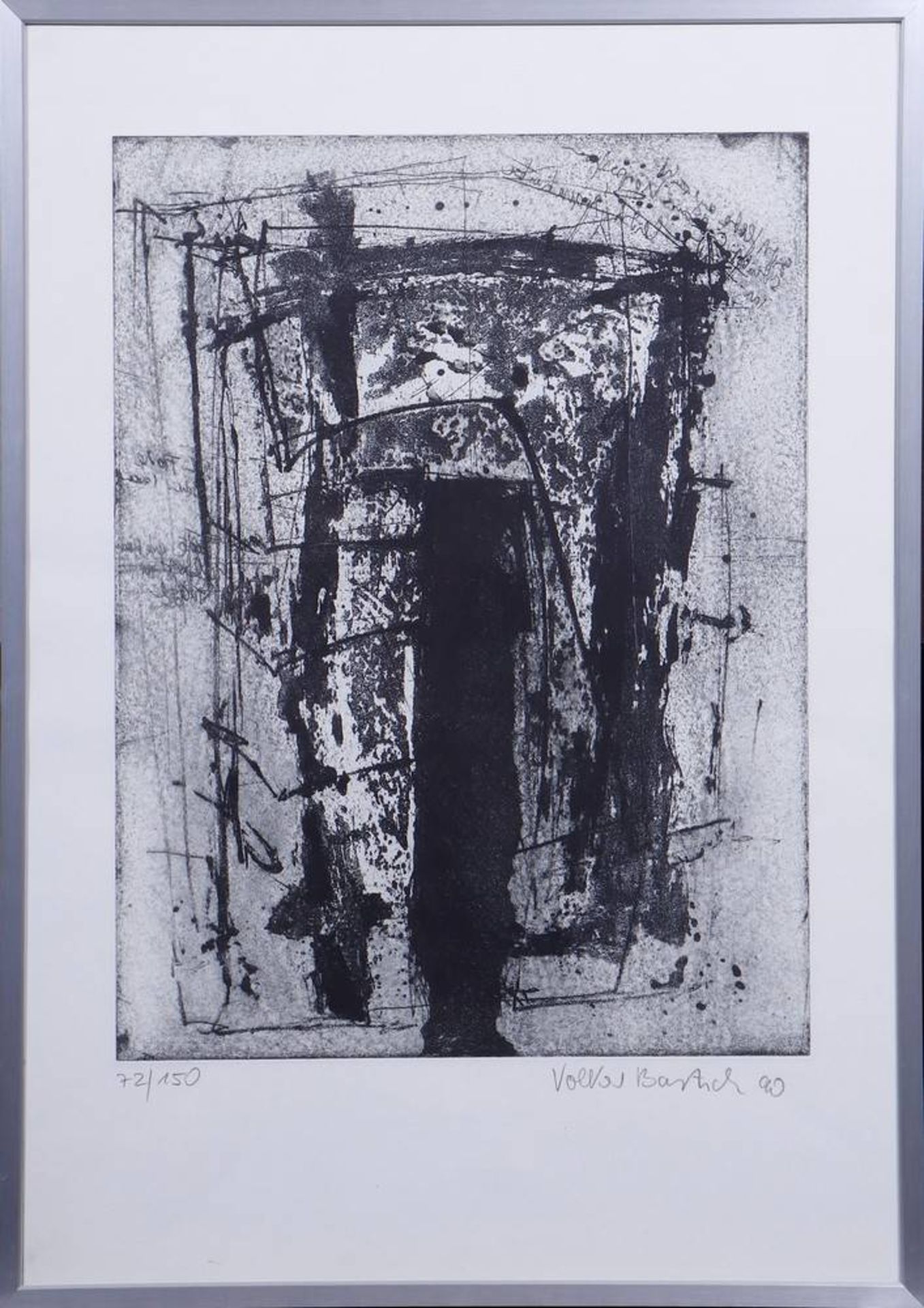 Volker Bartsch (b. 1953, Goslar)Grisaille abstraction, 1990, aquatinta, signed a. dated in pencil